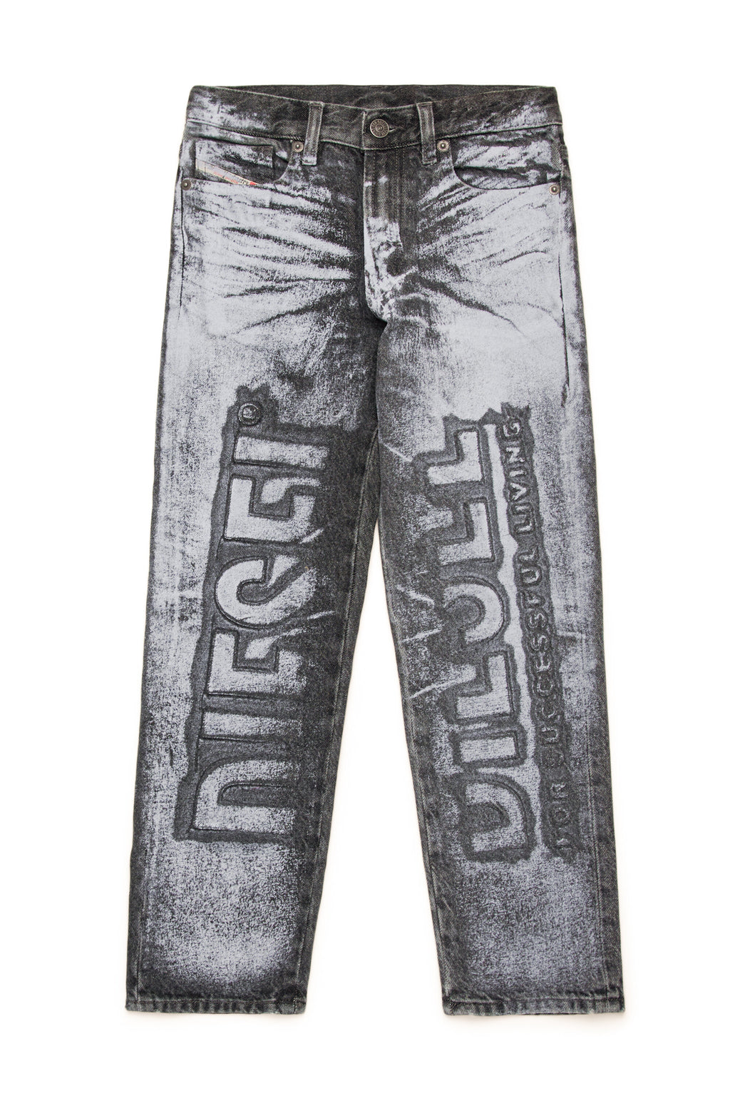 Grey straight jeans with giant logo - 2010