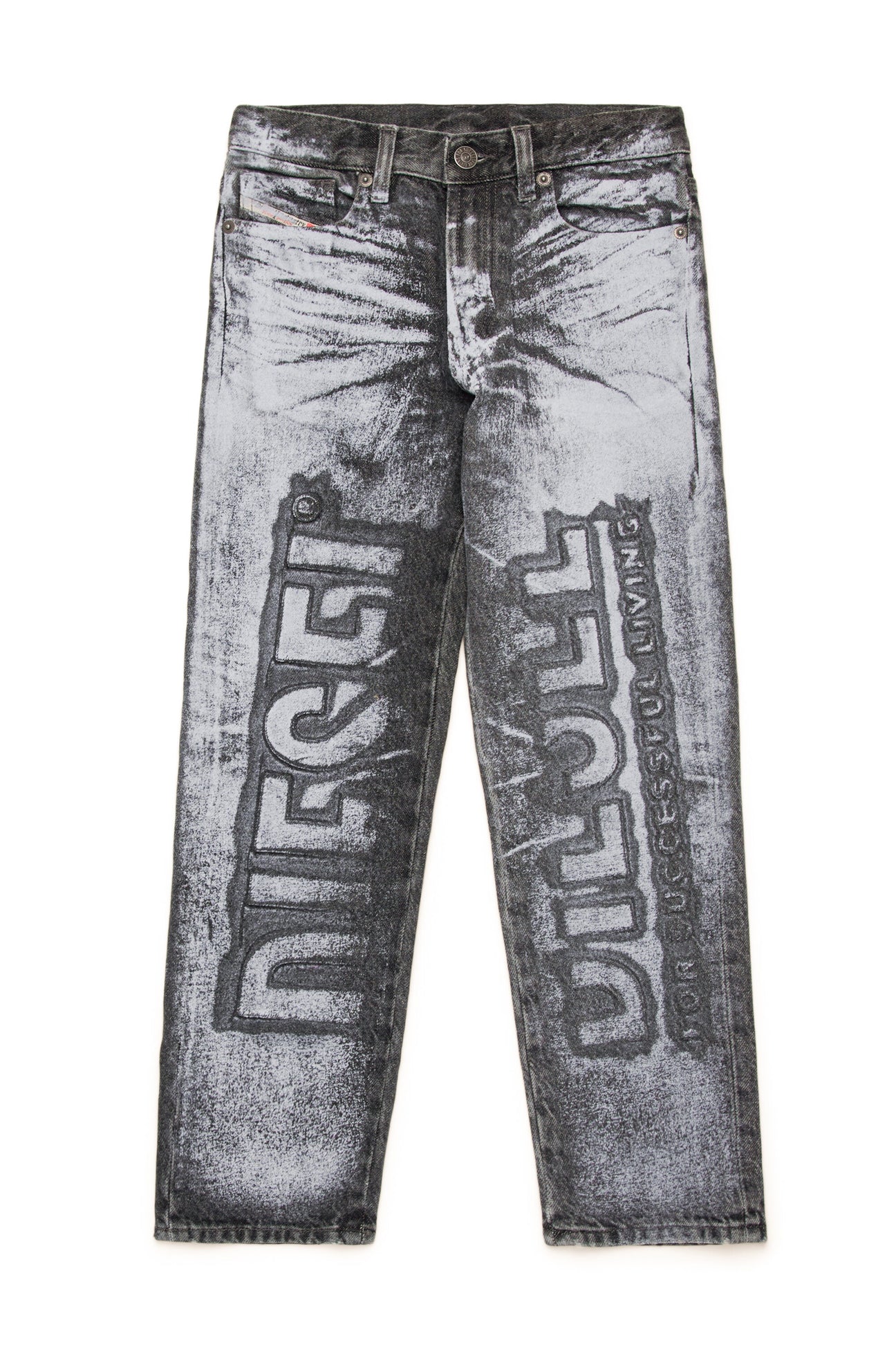 Grey straight jeans with giant logo - 2010 