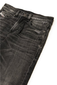 Black straight jeans with abrasions - 2010