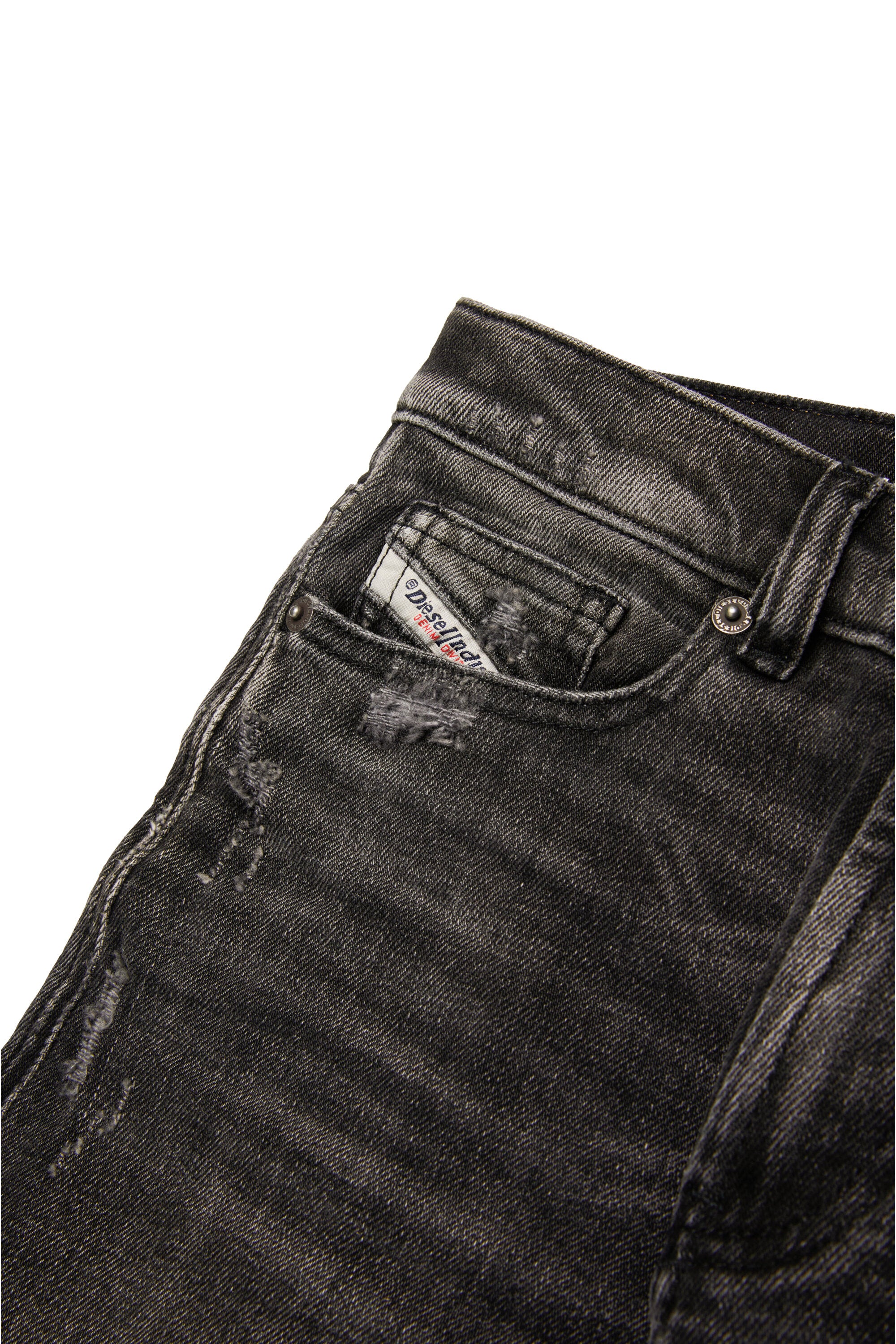 Black straight jeans with abrasions - 2010
