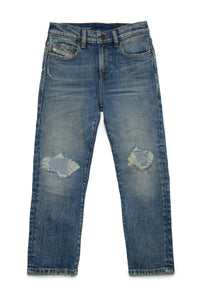 Blue straight jeans with fake holes - 2020 D-Viker