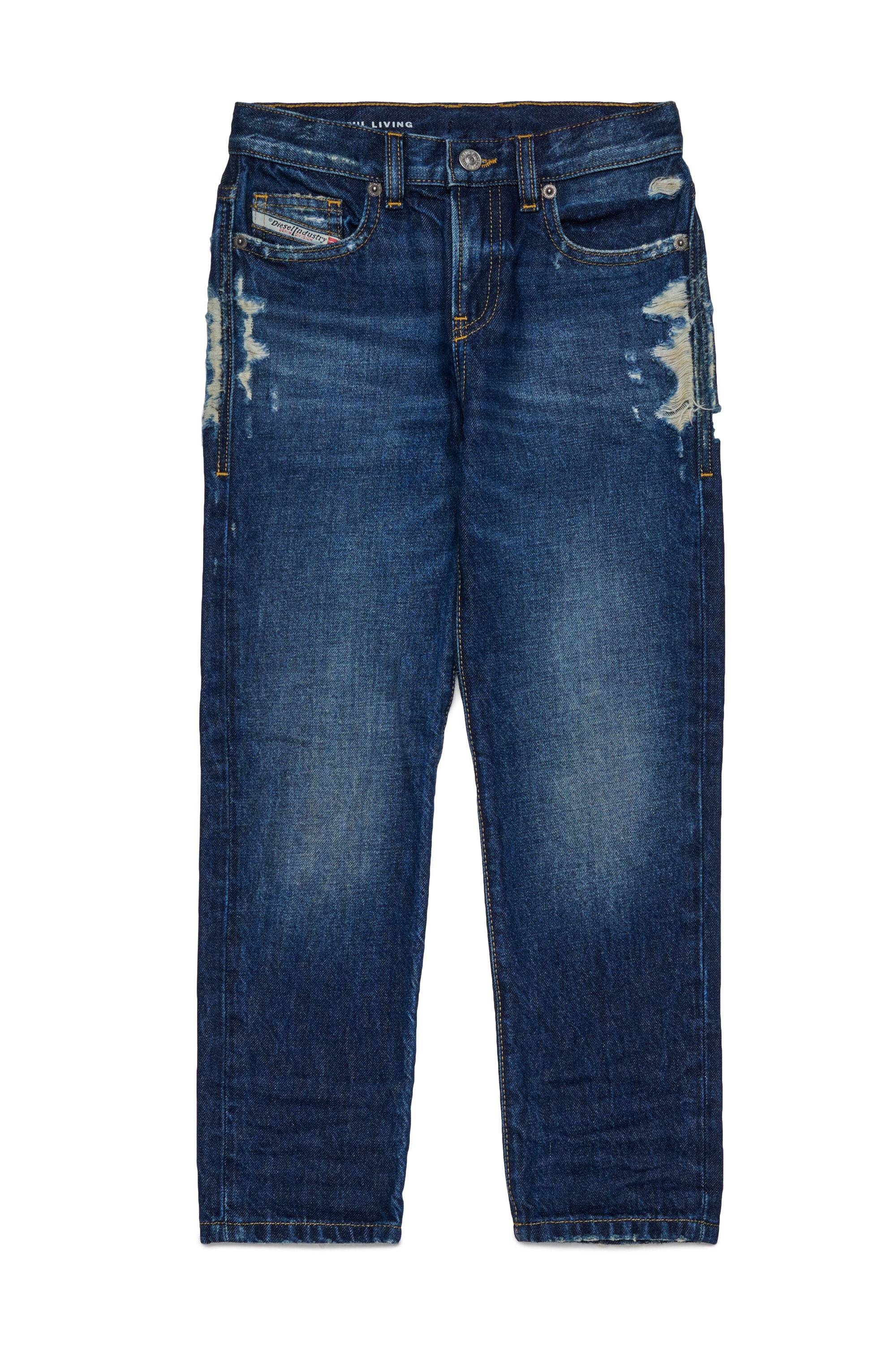 Regular dark blue jeans with a destroyed effect - 2020 D-Viker