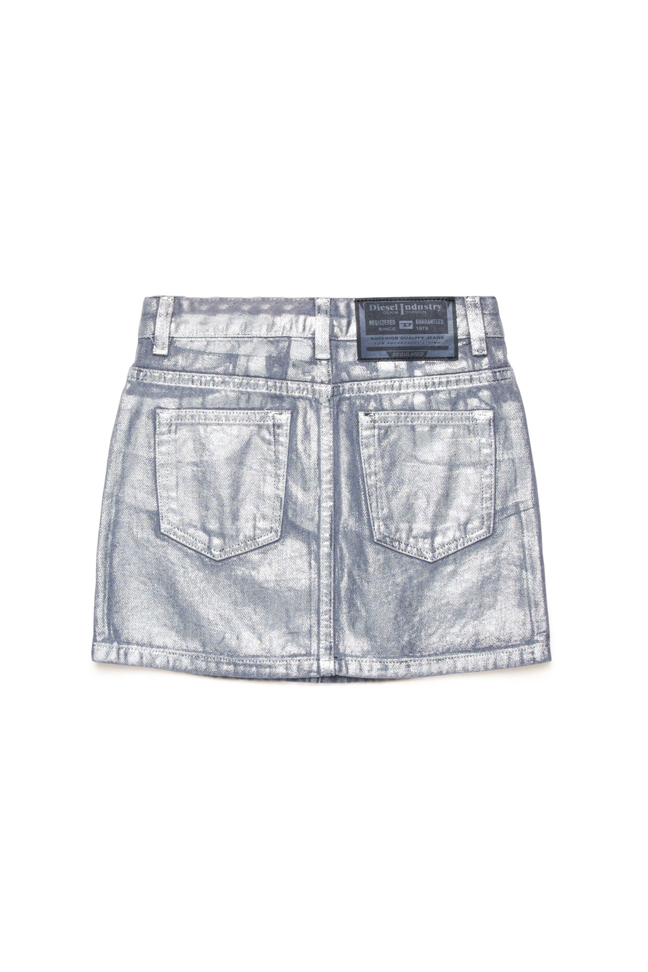 Silver mylar denim skirt Silver mylar denim skirt