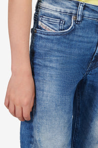 Blue tapered jeans with rips - D-Lucas
