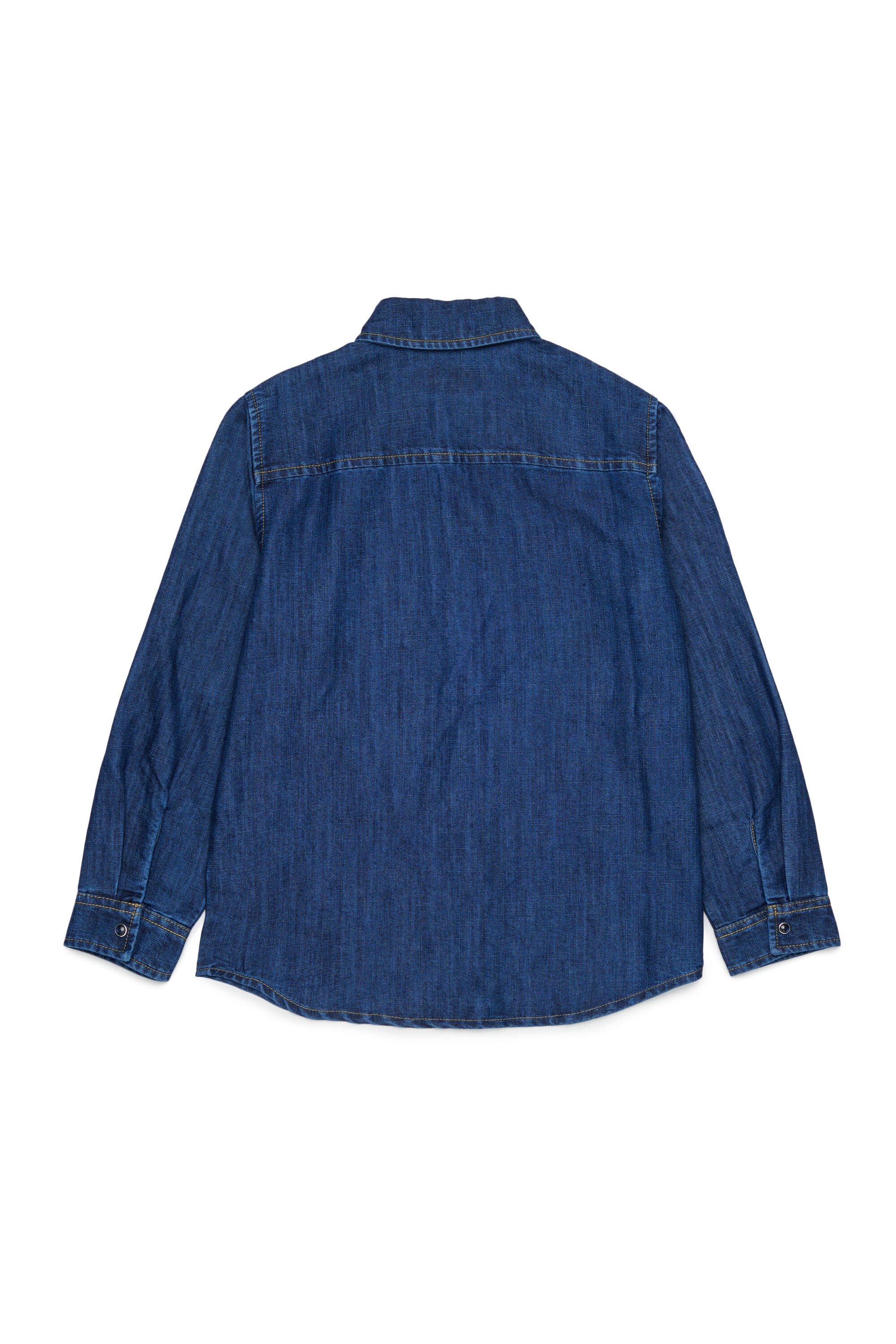 Long-sleeve denim shirt with logo
