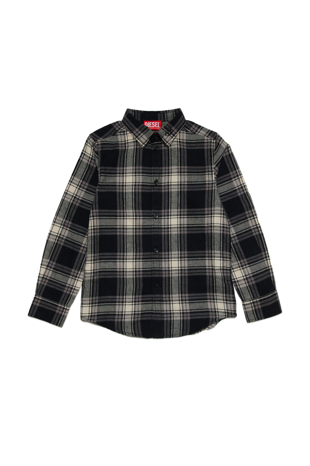 Plaid flannel shirt with Oval D logo