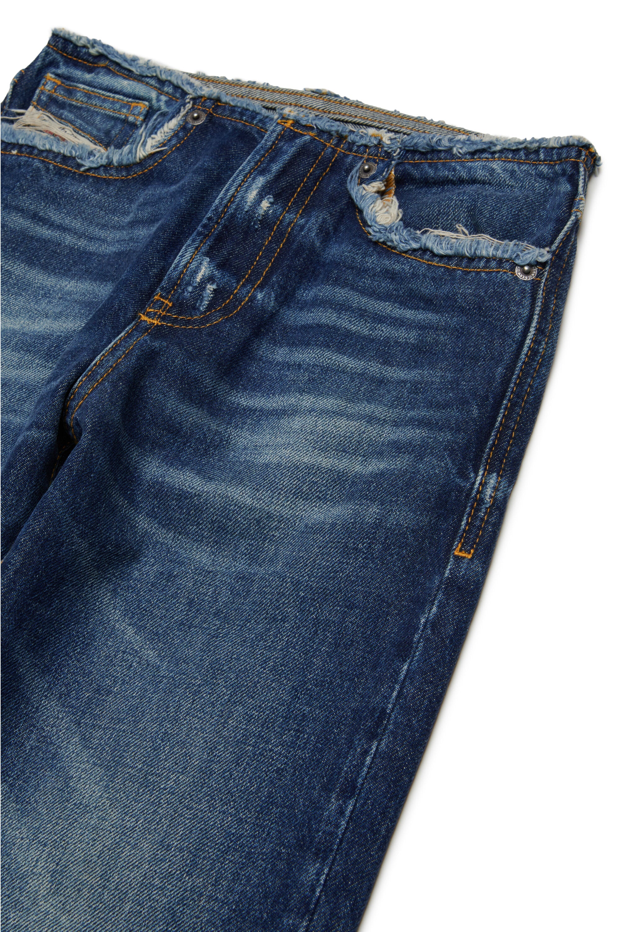 Dark frayed straight jeans - D-Ark