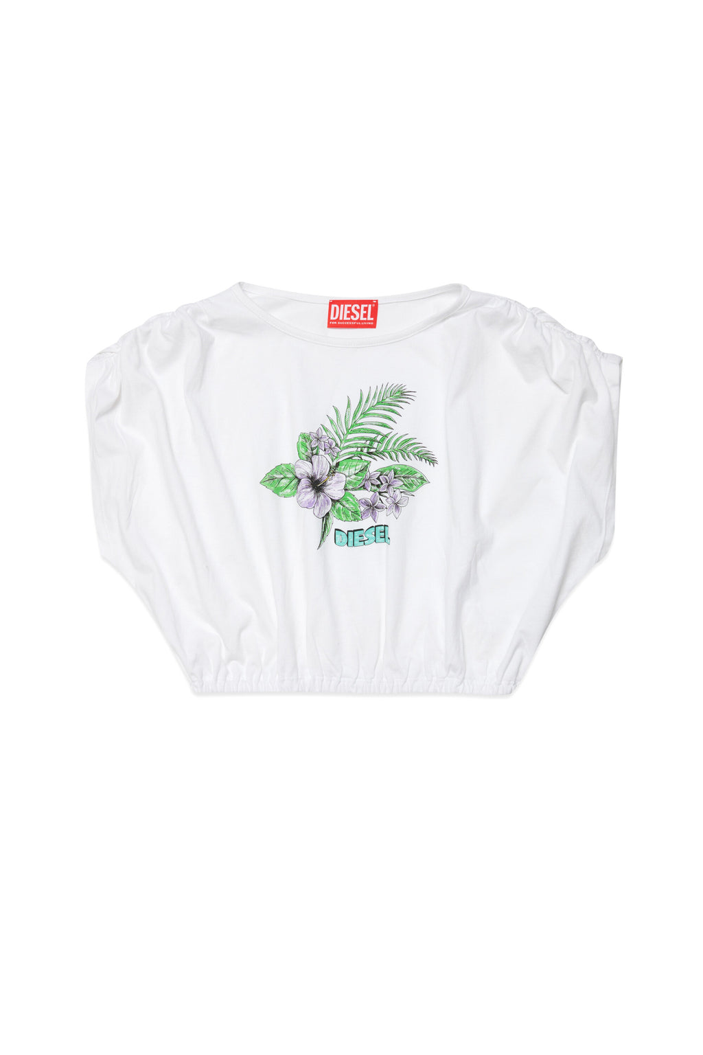 Cropped T-shirt with palm tree graphic