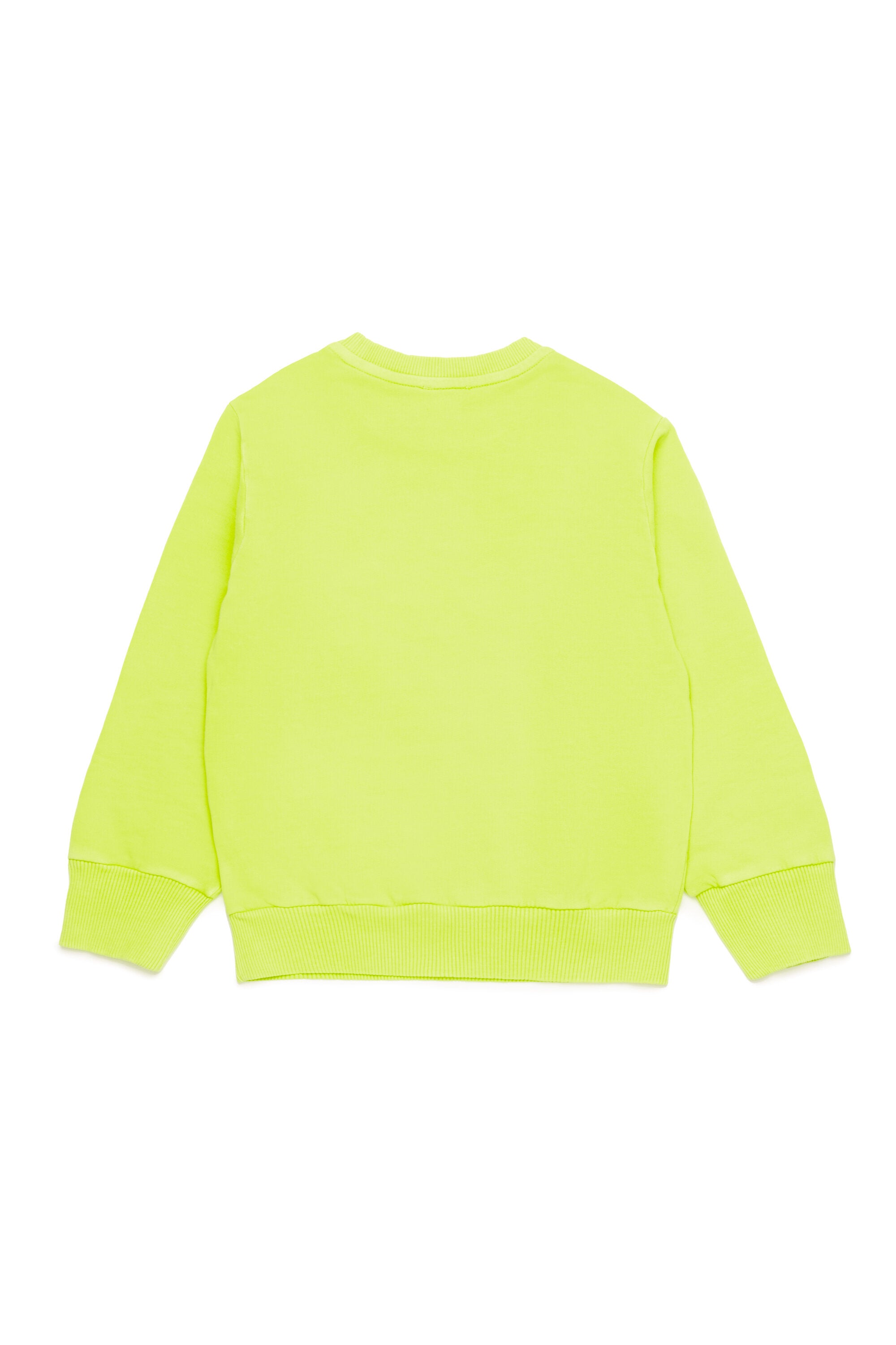 Fluorescent crew-neck branded sweatshirt
