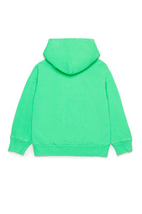 Fluorescent hooded sweatshirt with logo