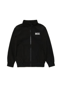 Hooded jacket with logo