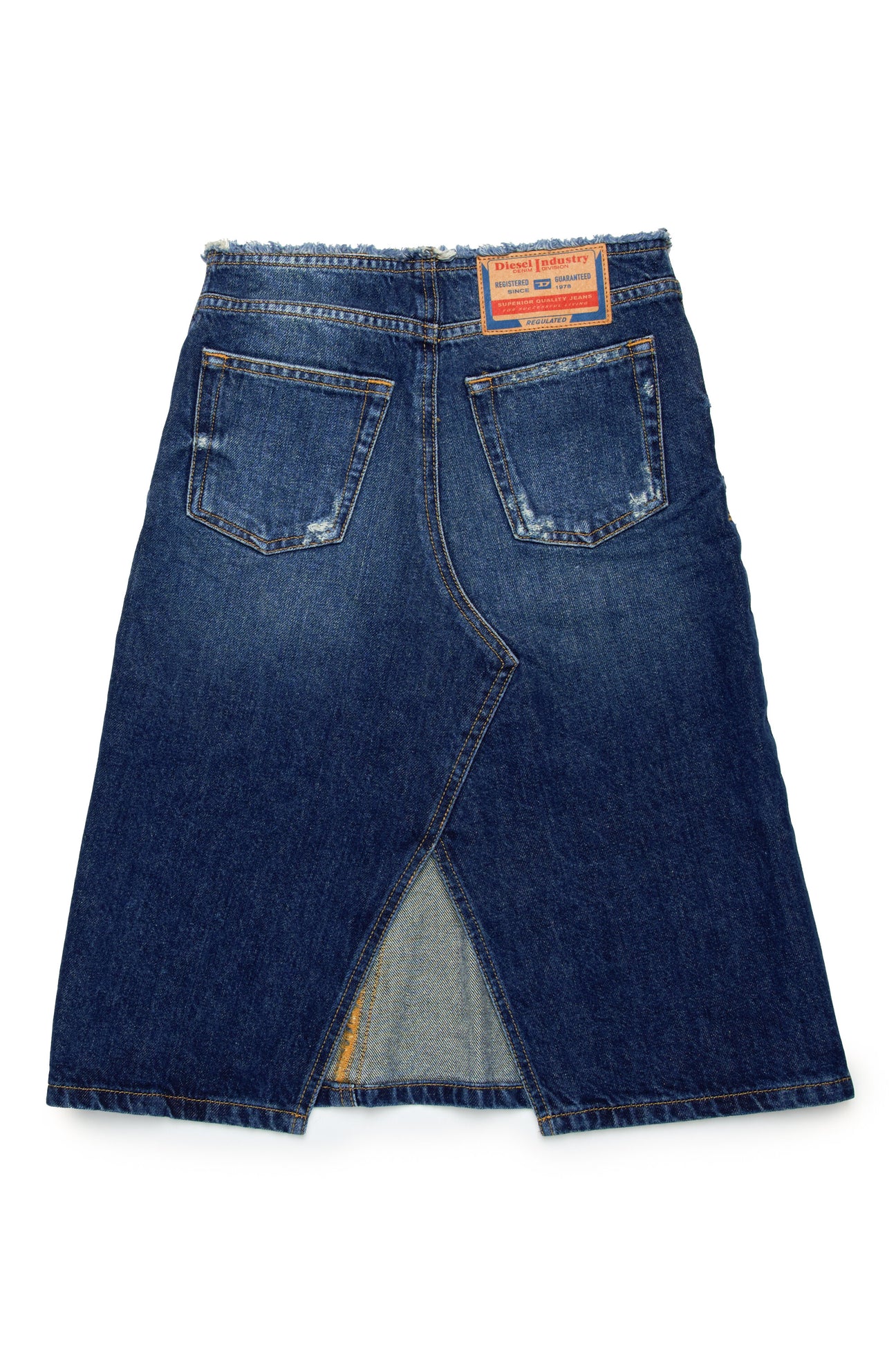 Denim skirt with raw edge detailing Denim skirt with raw edge detailing