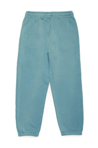 Fleece jogger trousers with sun bleached effect