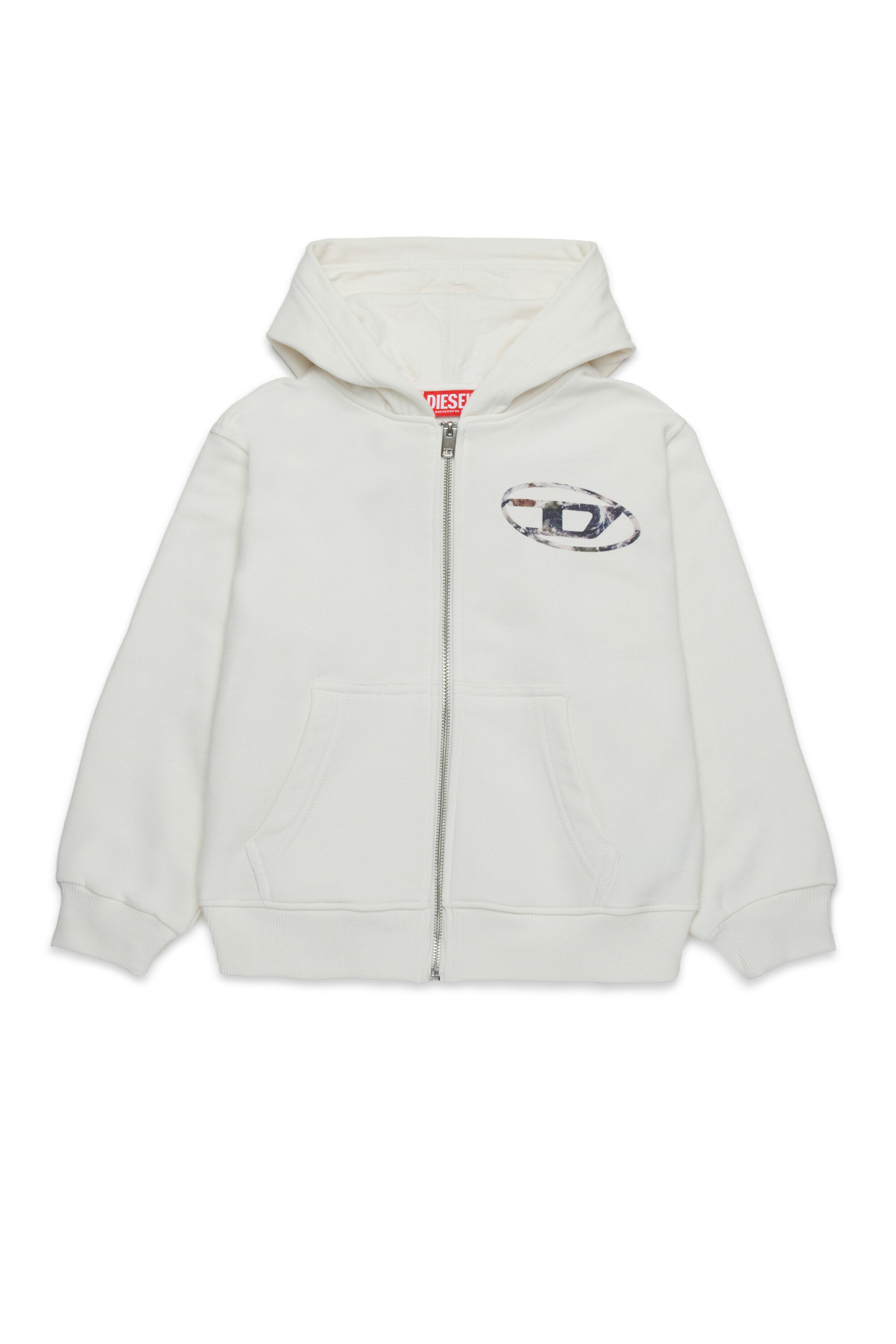 Hooded sweatshirt with oval D Planet Camou logo