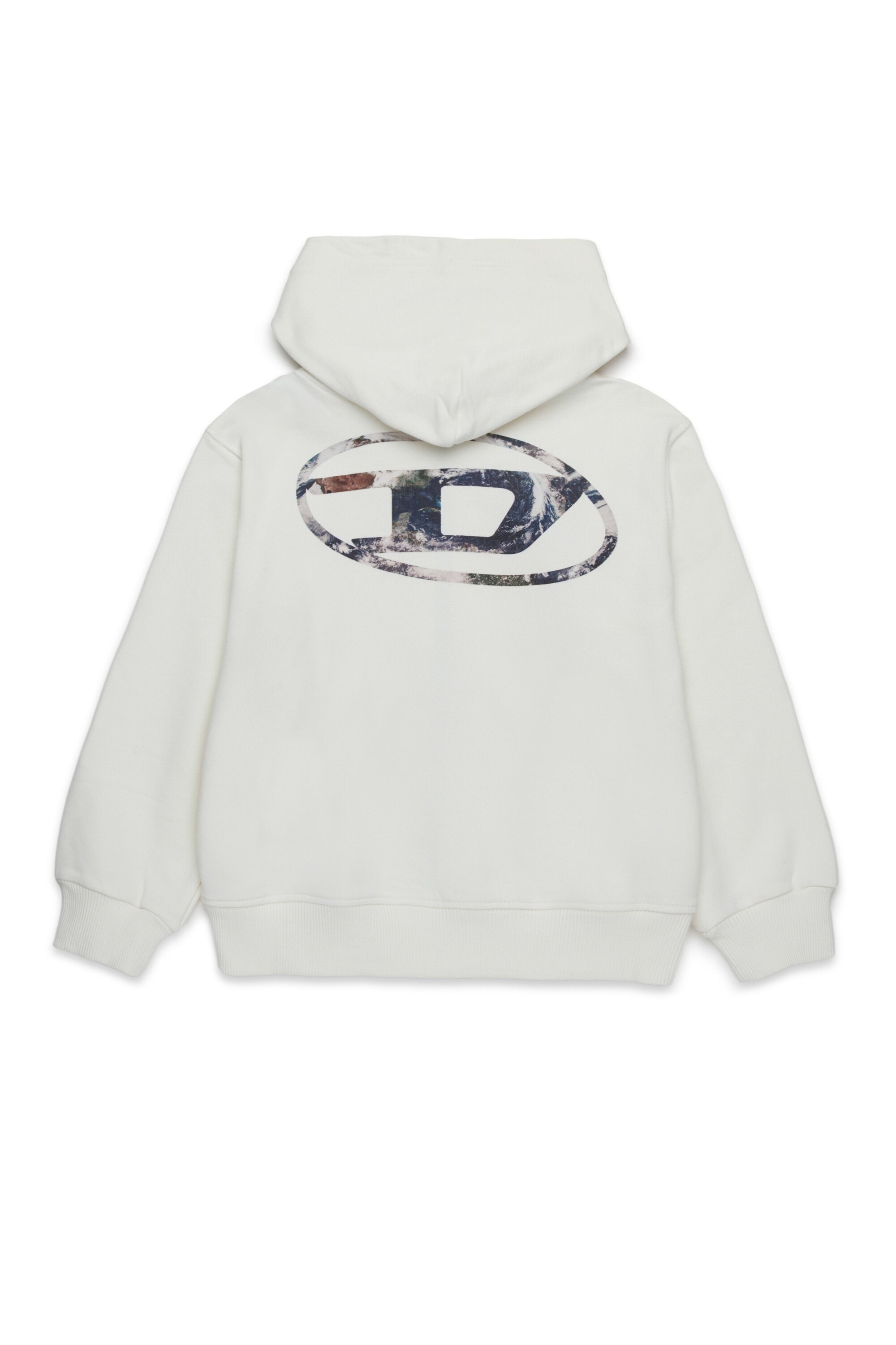 Hooded sweatshirt with oval D Planet Camou logo