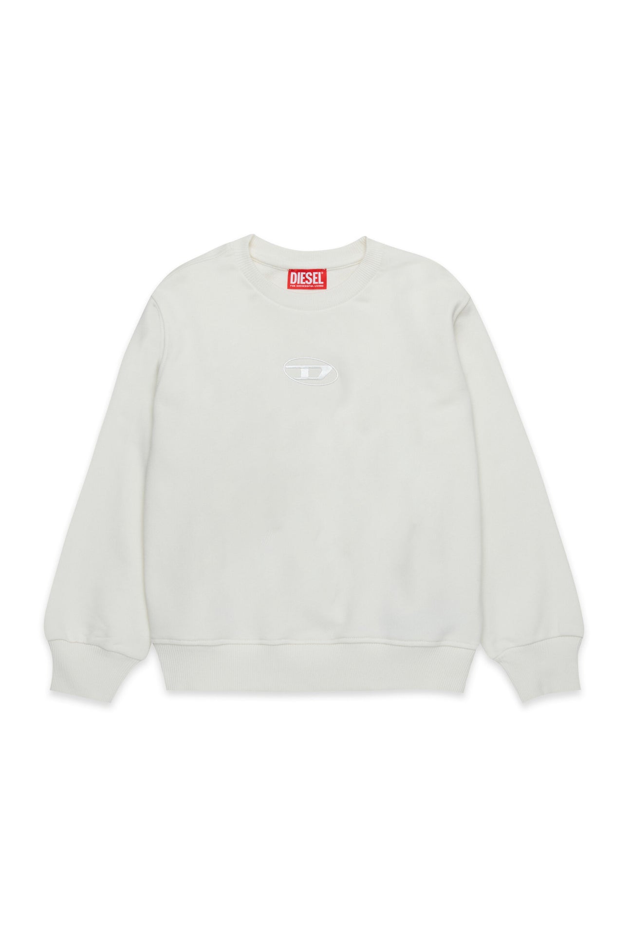 Crew-neck sweatshirt with embroidered oval D logo 