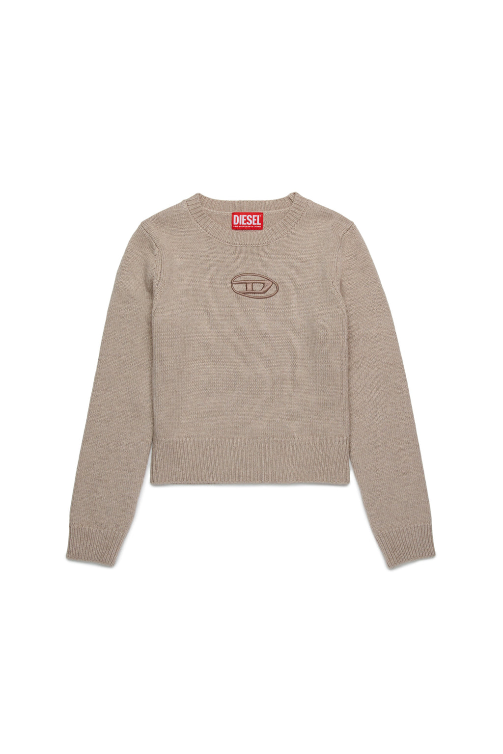 Cashmere-blend plain knitted pullover