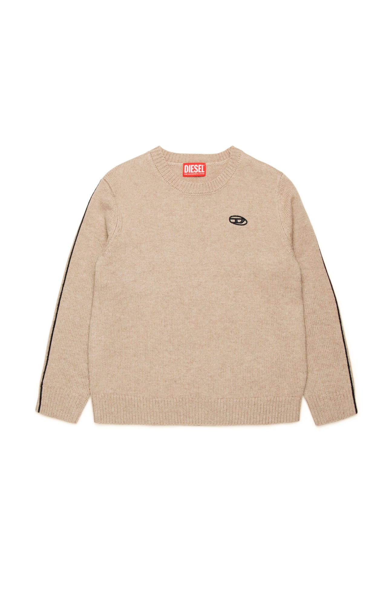 Cashmere-blend plain knitted pullover 