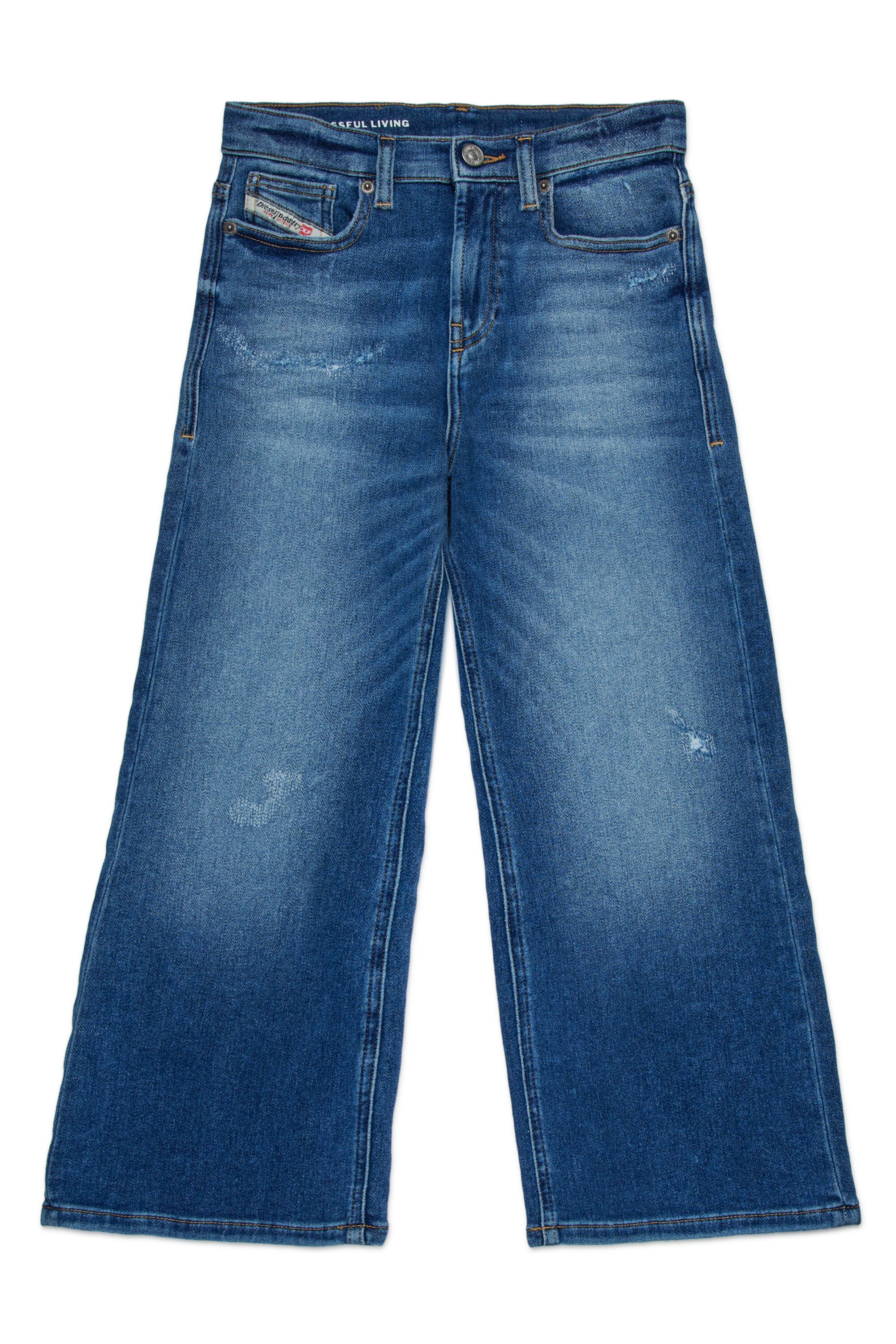 Medium blue relaxed JoggJeans® with abrasions - D-Argjx