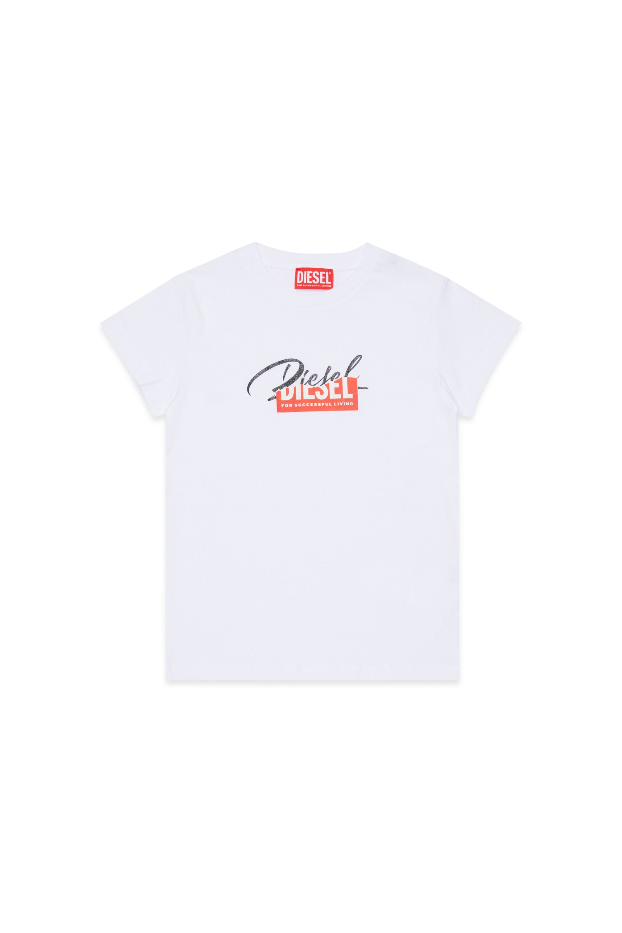 Jersey T-shirt with superimposed logo