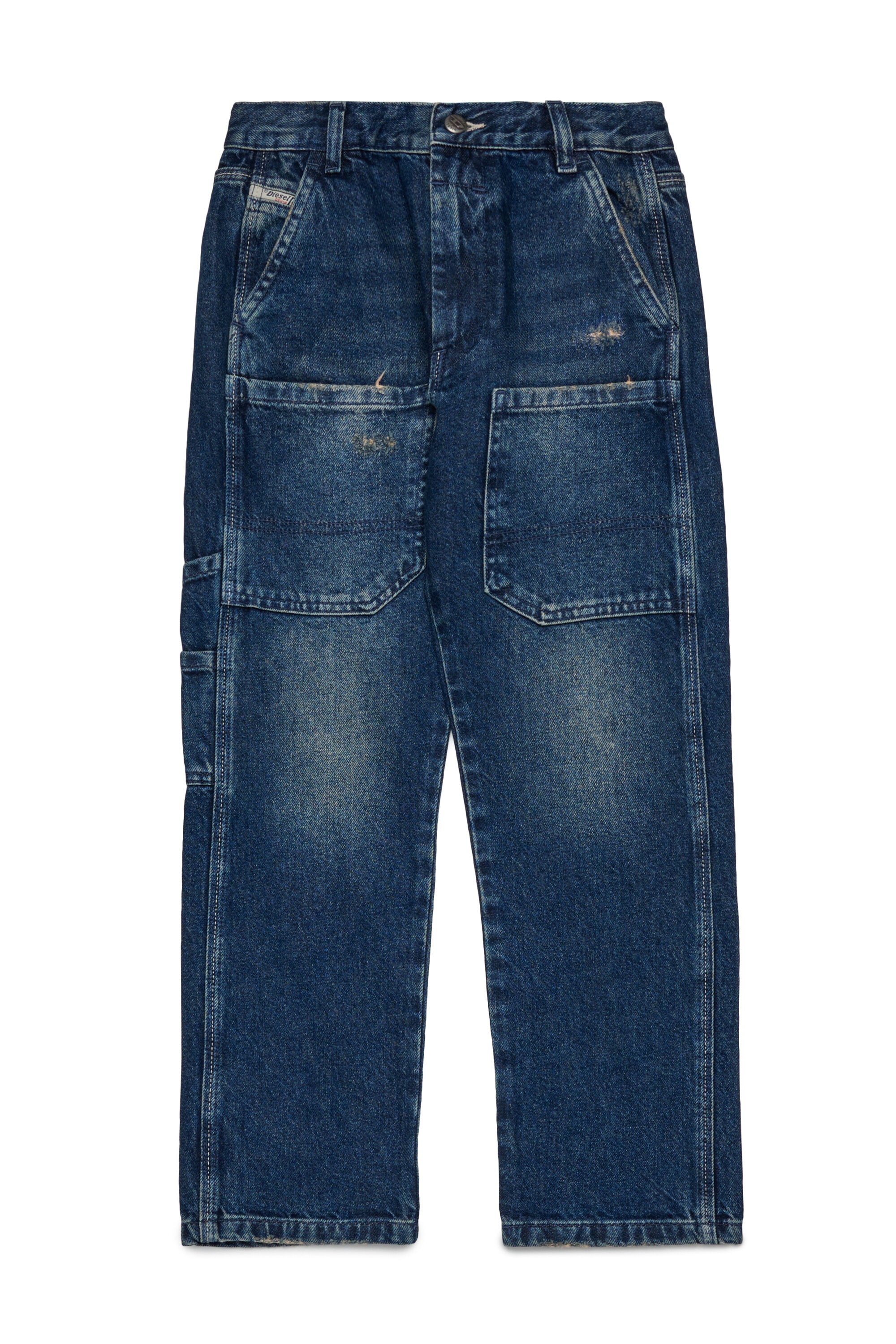 Regular dark blue jeans with dirty effect - D-Berr