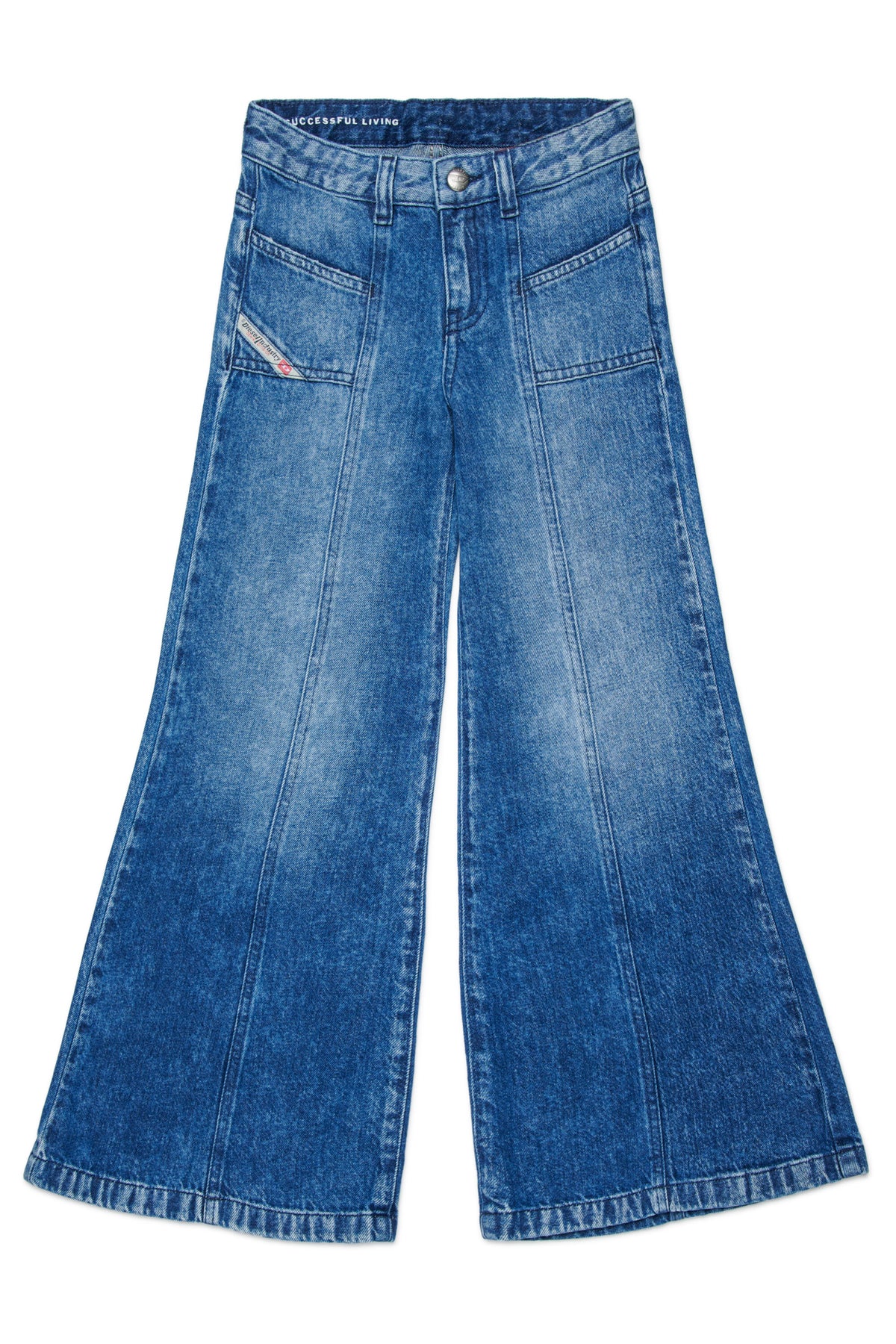 Flare fit jeans in medium blue wash - D-Pam