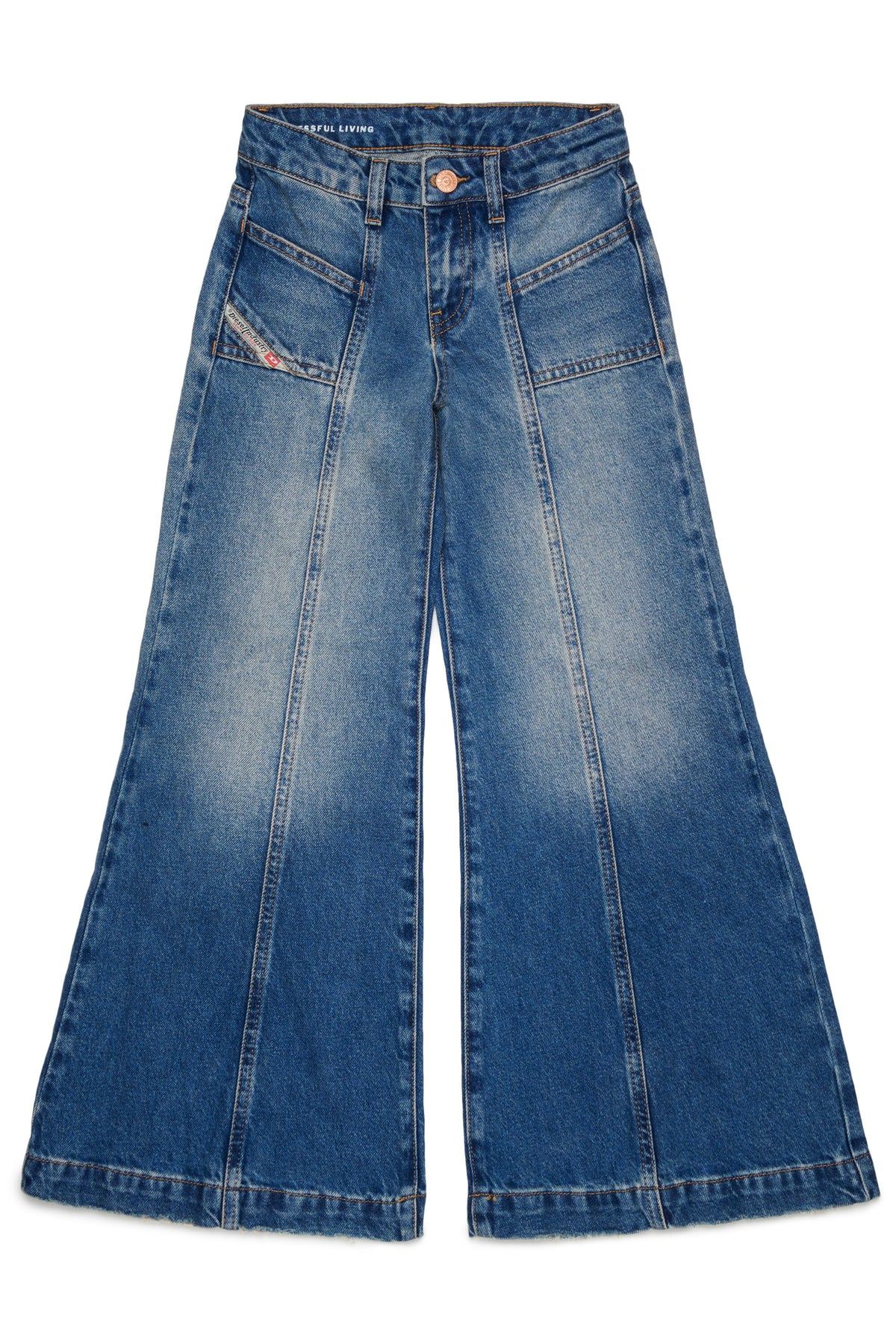 Flare fit jeans in medium blue wash - D-Pam