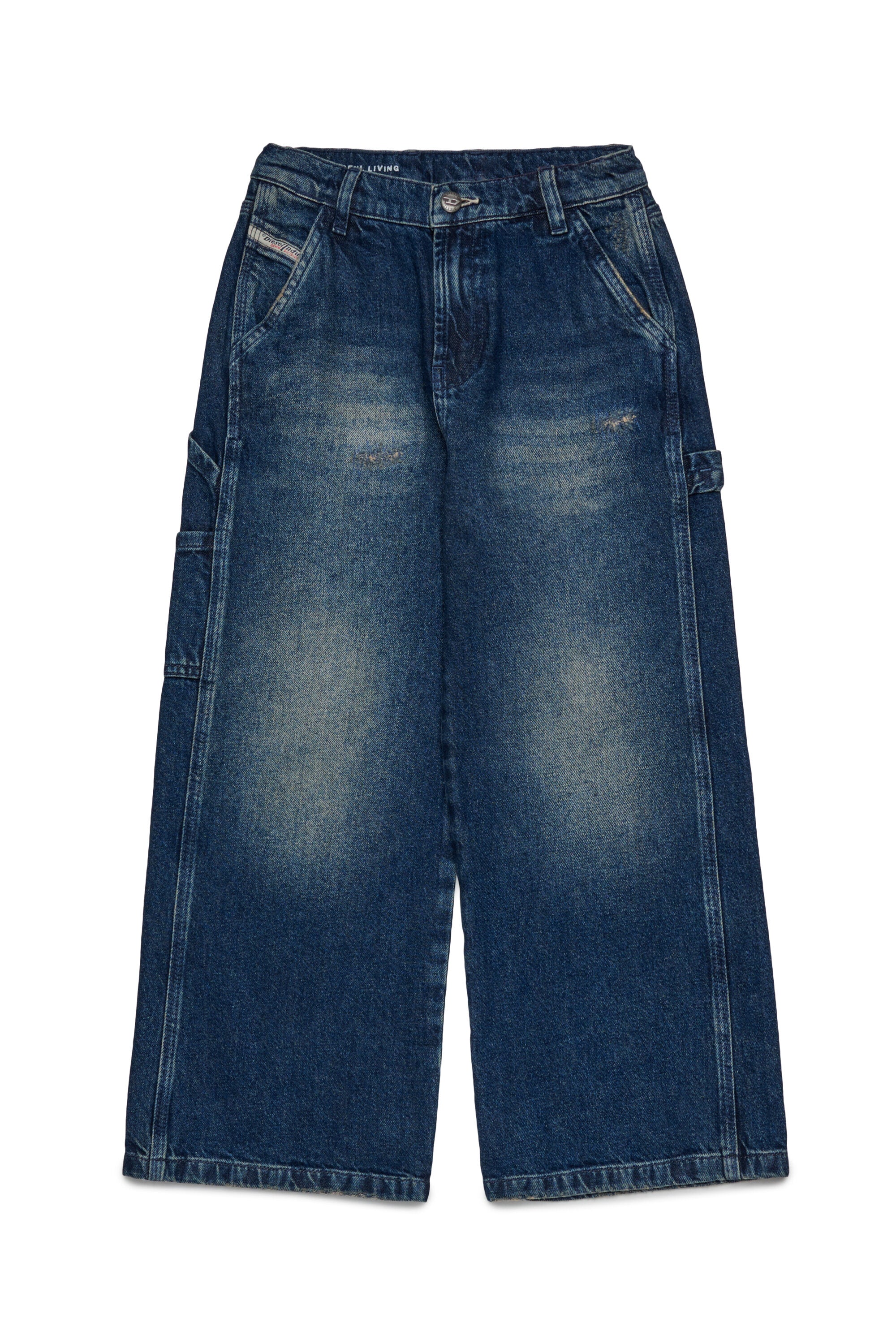 Dark blue relaxed jeans with dirty effect - D-Argjx Work