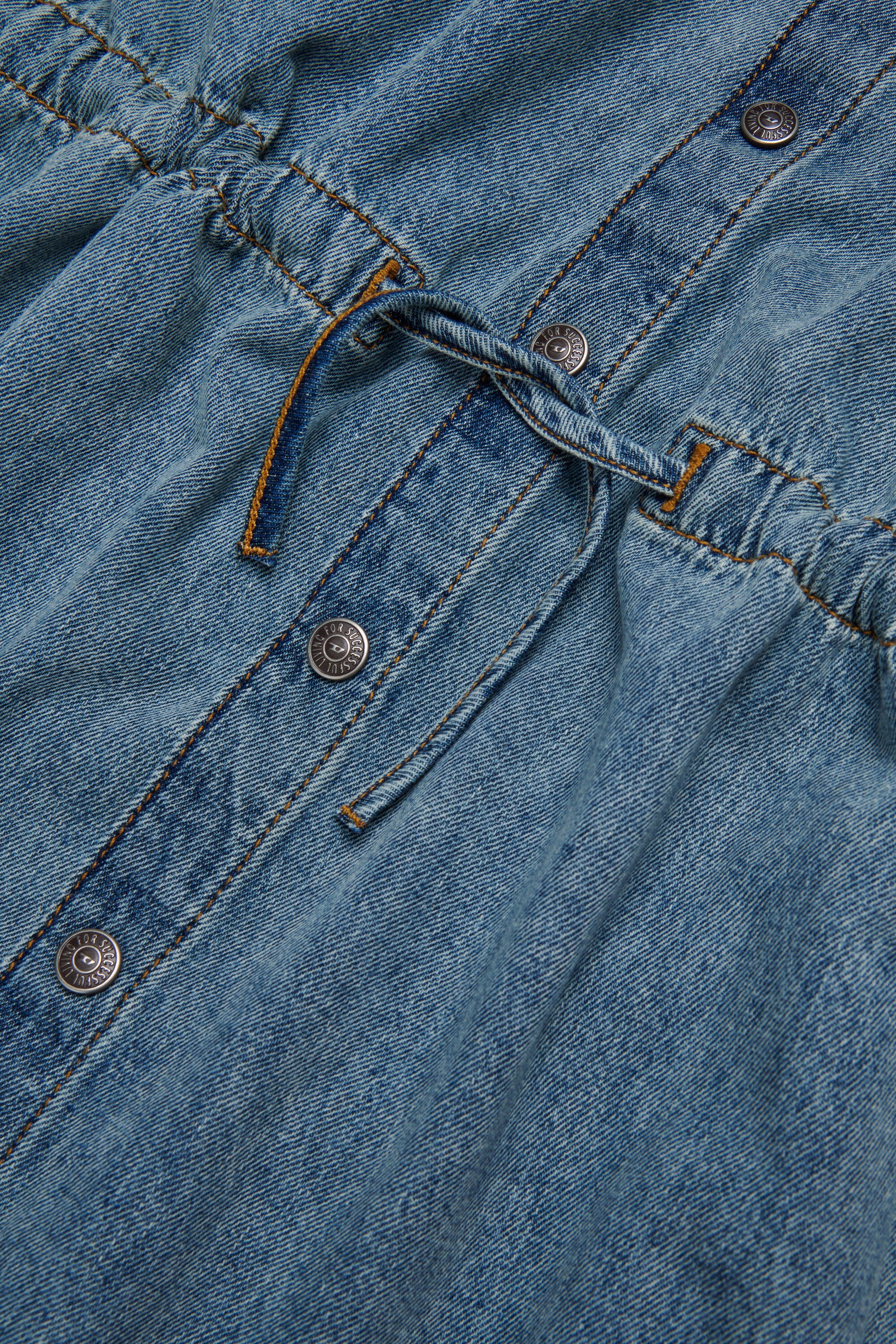 Marbled effect denim shirt dress