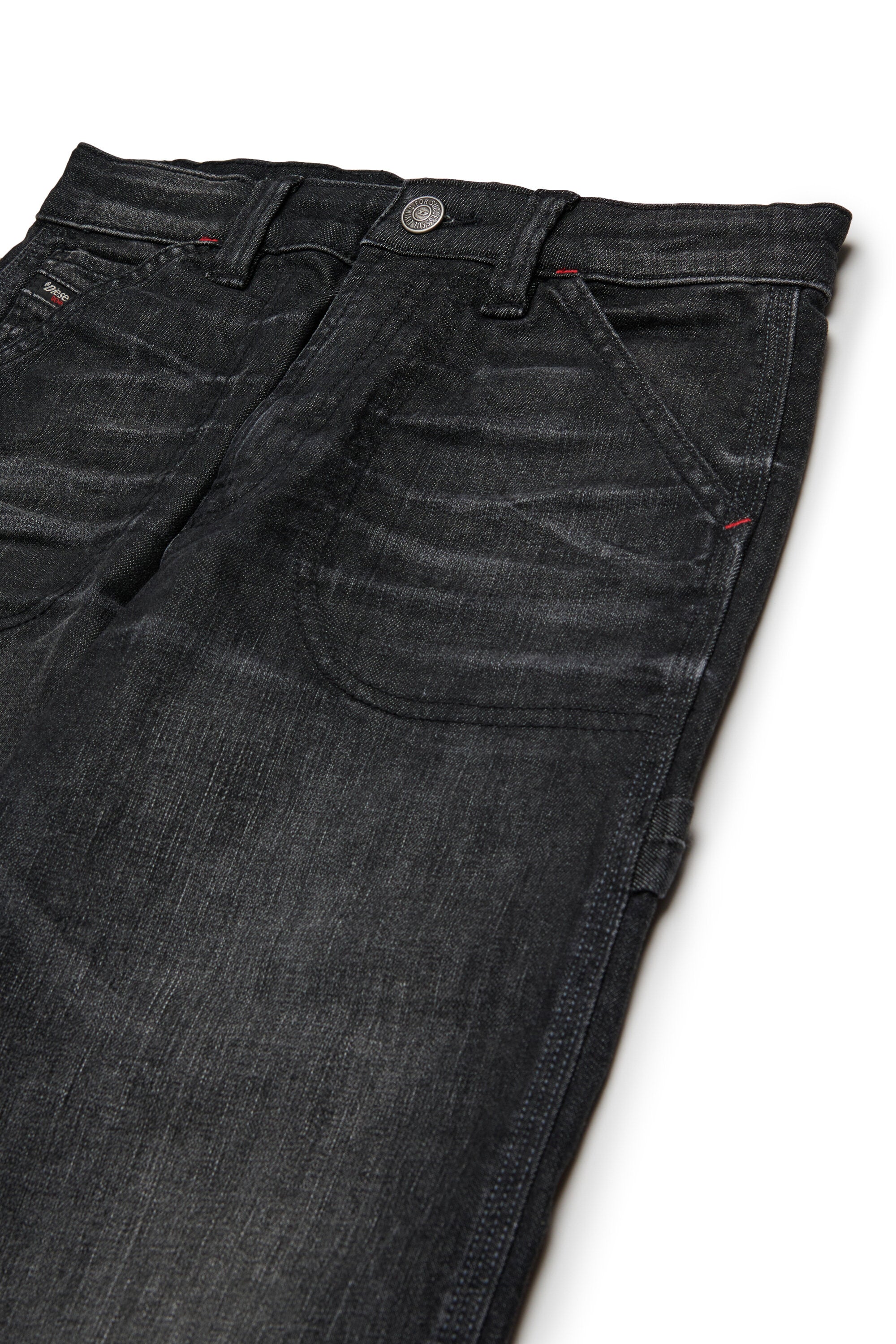 Black relaxed jeans with a worn effect - D-Bart