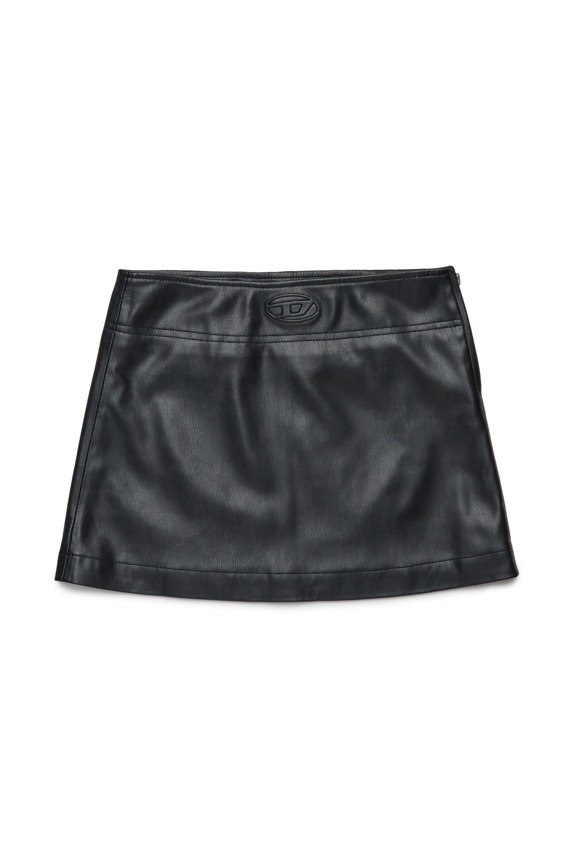 Coated fabric mini skirt