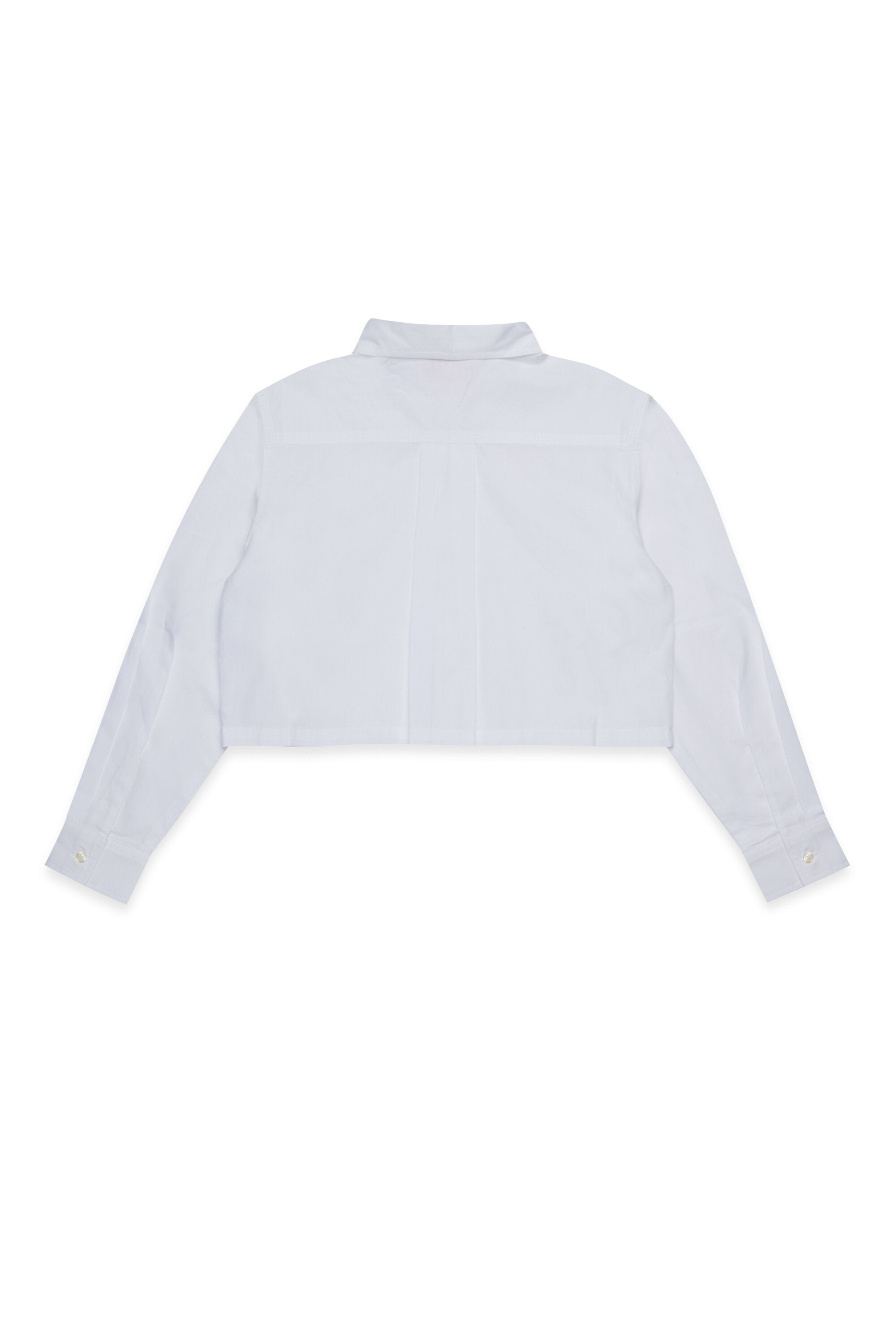 Boxy poplin shirt branded with logo on collar