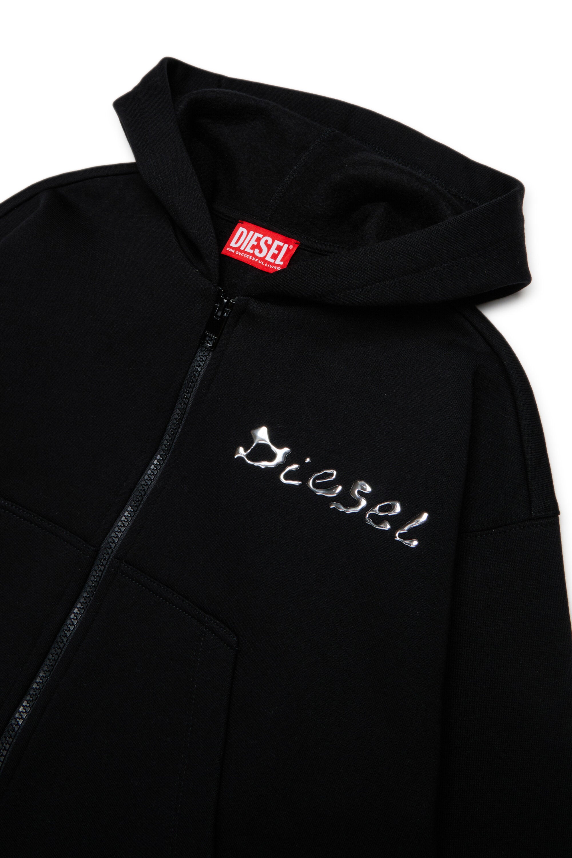 Sweatshirt with zip and Diesel print water effect