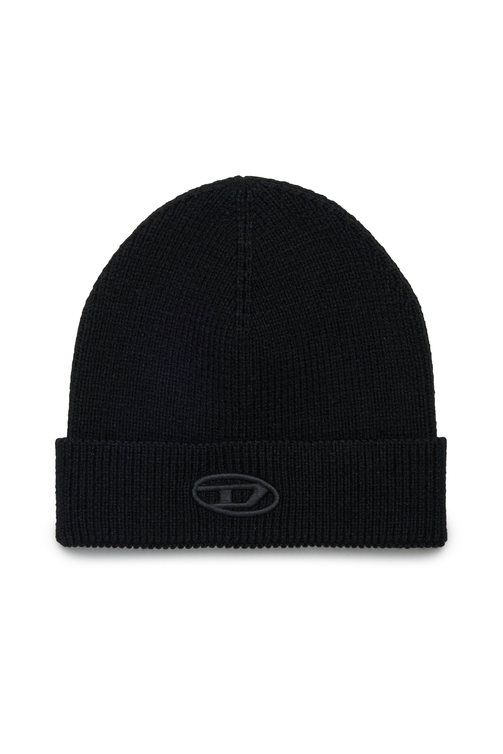 Branded wool-blend beanie
