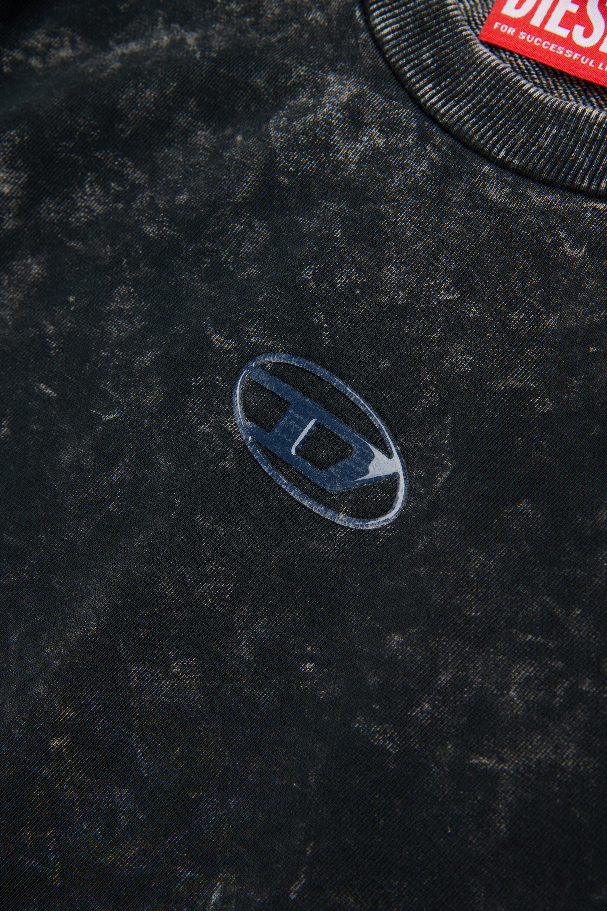 Marbled-effect crew-neck sweatshirt