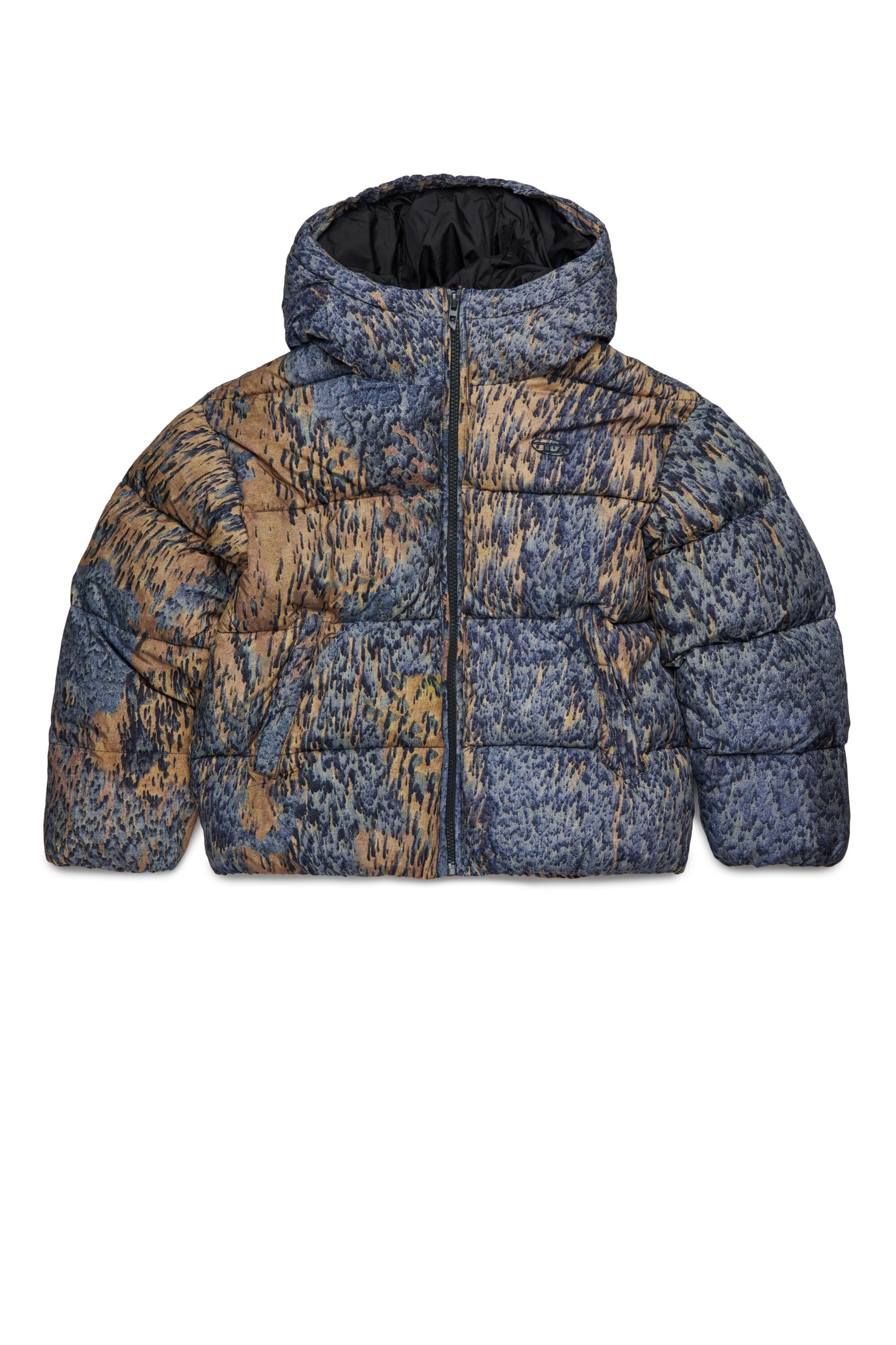 Acid Rain allover short padded jacket