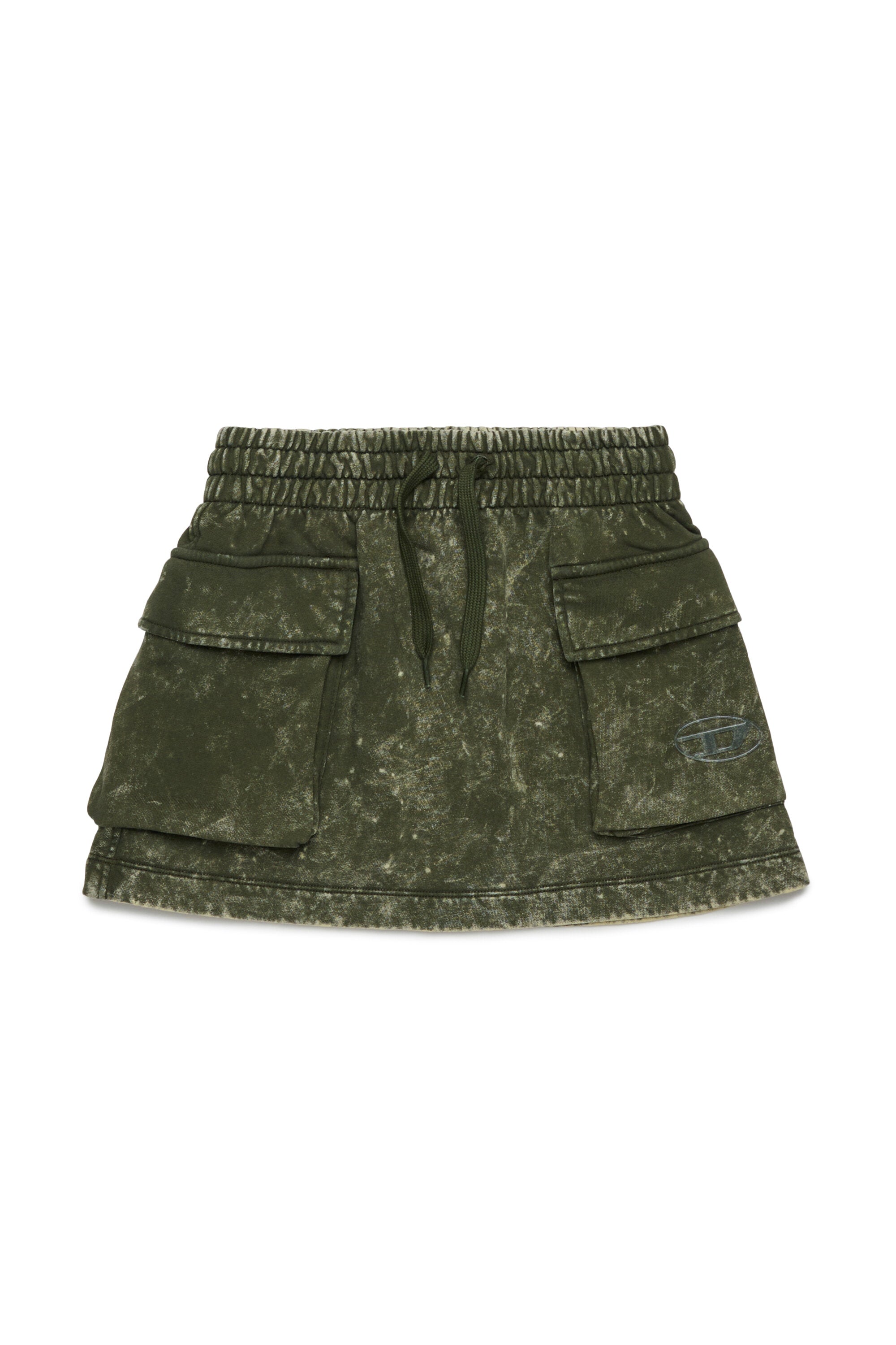 Marbled fleece cargo mini skirt