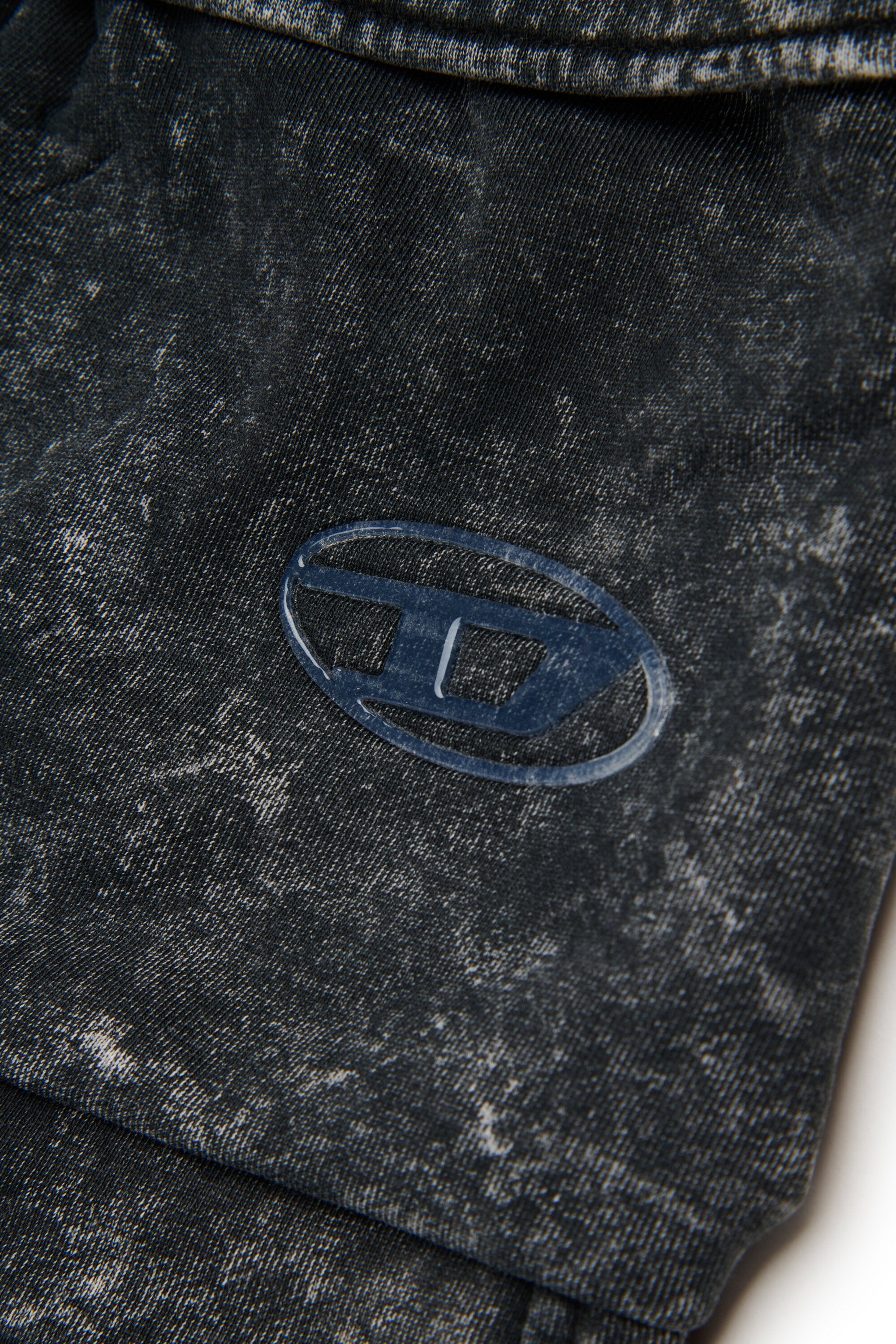 Marbled fleece cargo mini skirt