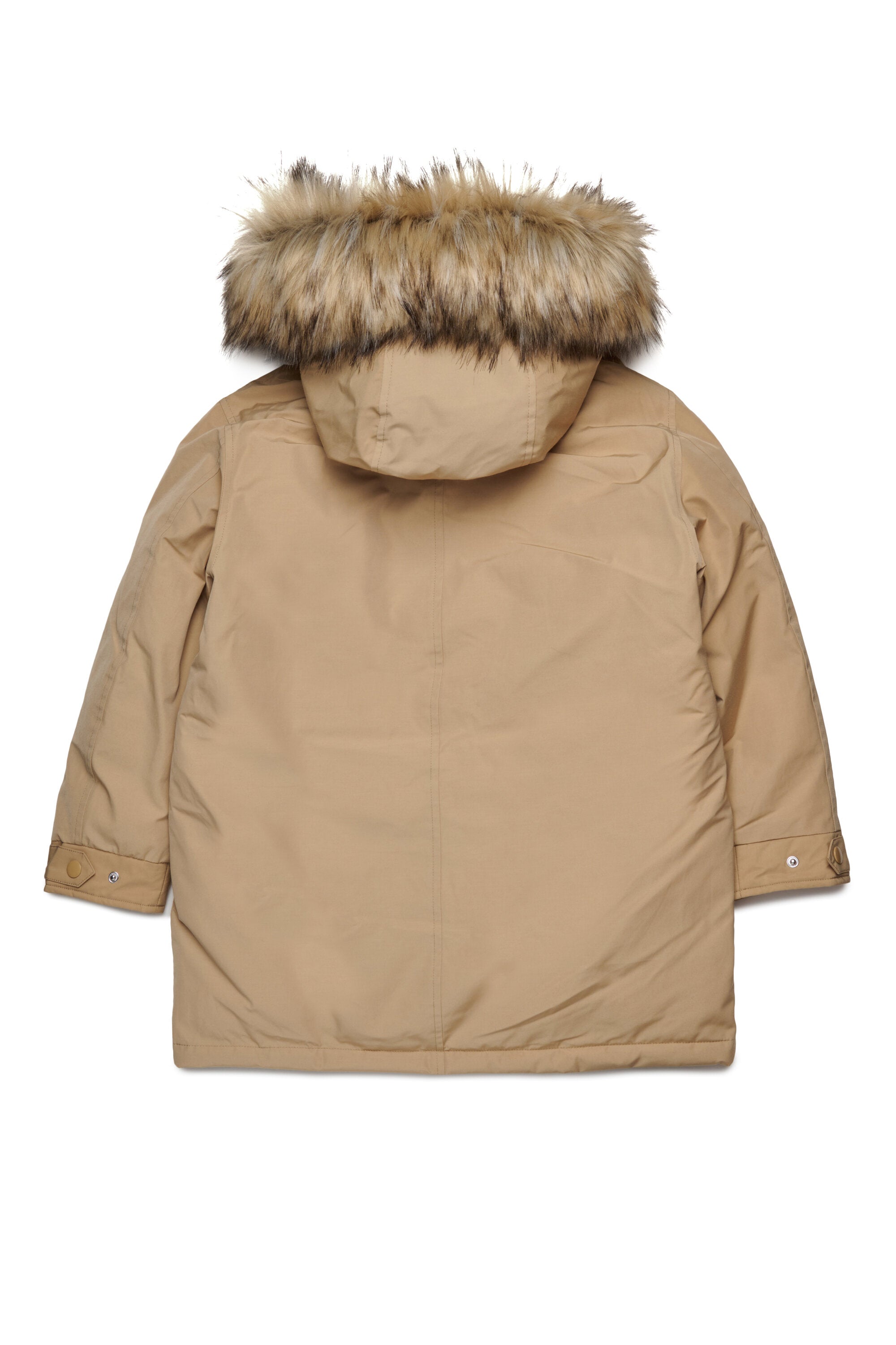 Shiny winter parka with teddy hood