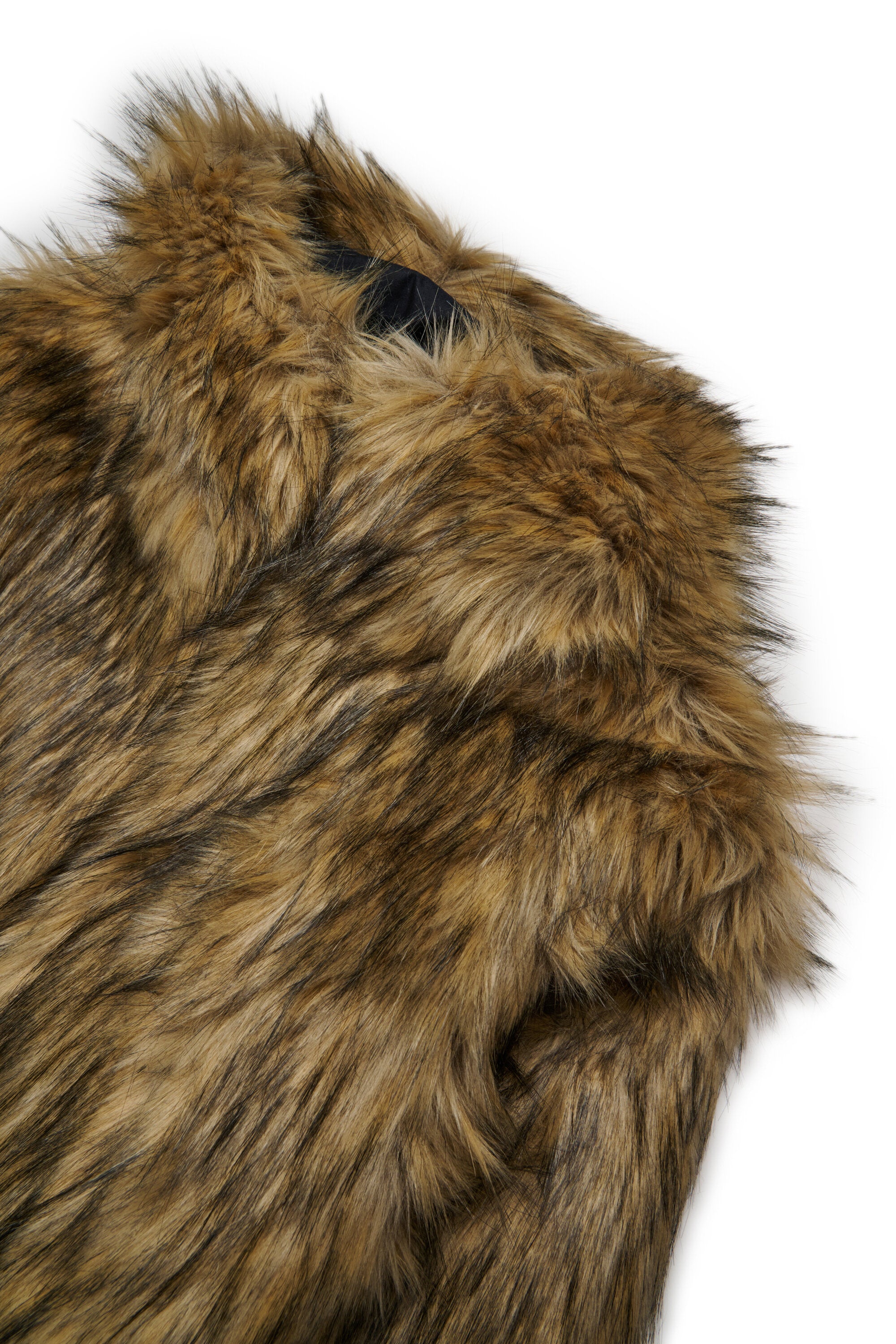 Faux fur with maxi logo