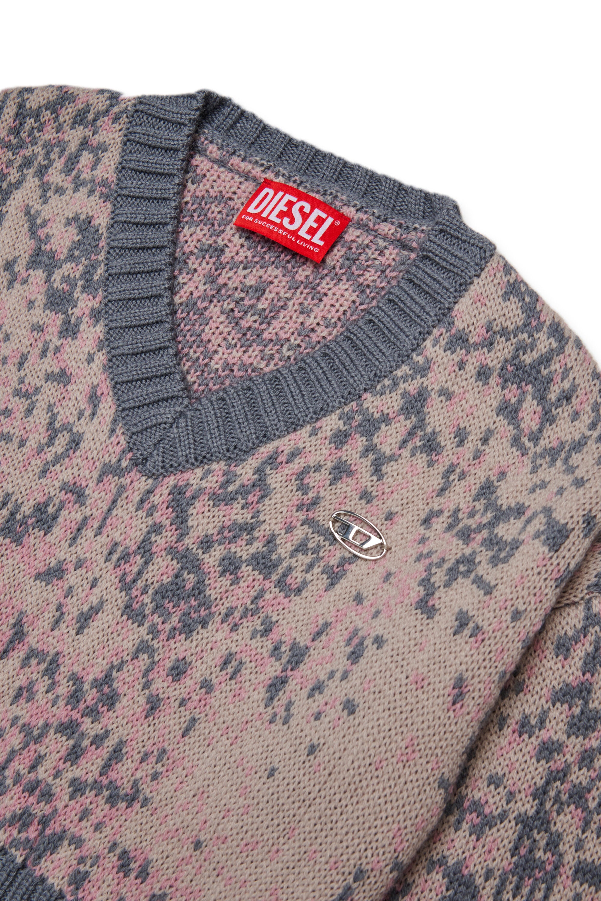 Acid Rain allover V-neck sweater