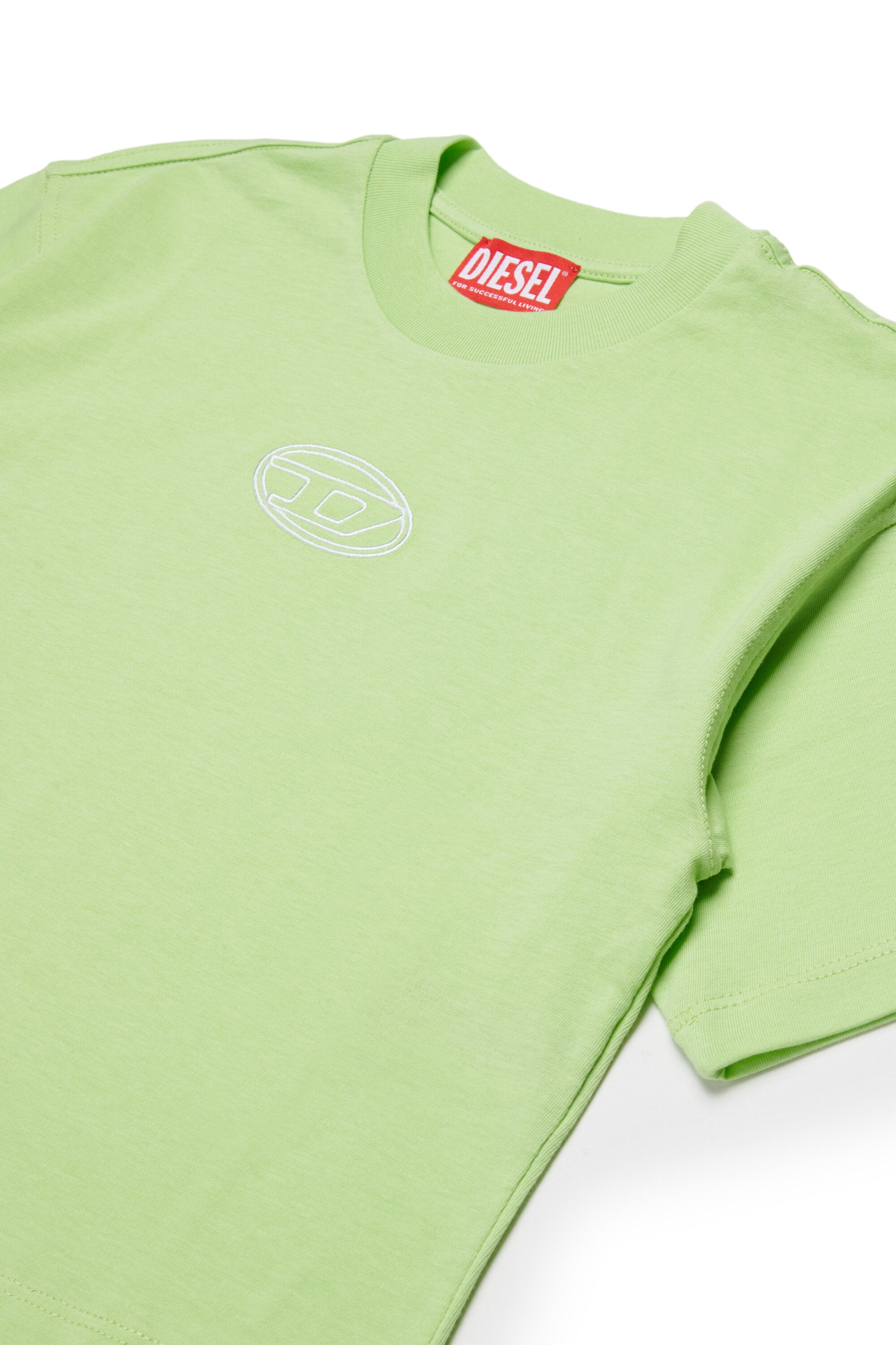 Boxy jersey T-shirt branded with Oval D logo