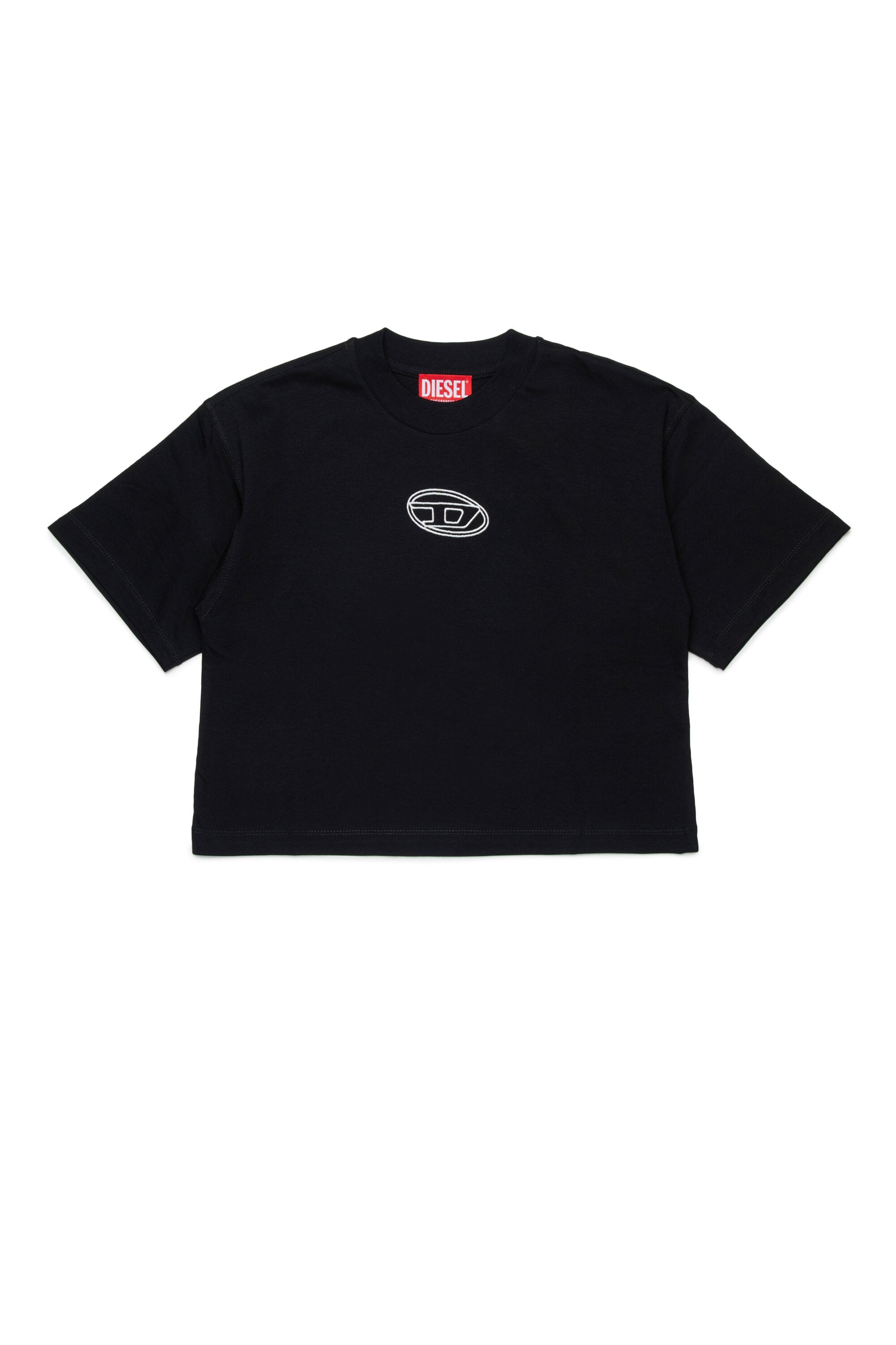 Boxy jersey T-shirt branded with Oval D logo