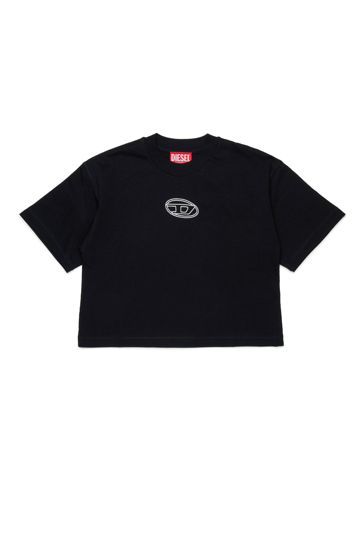 Boxy jersey T-shirt branded with Oval D logo