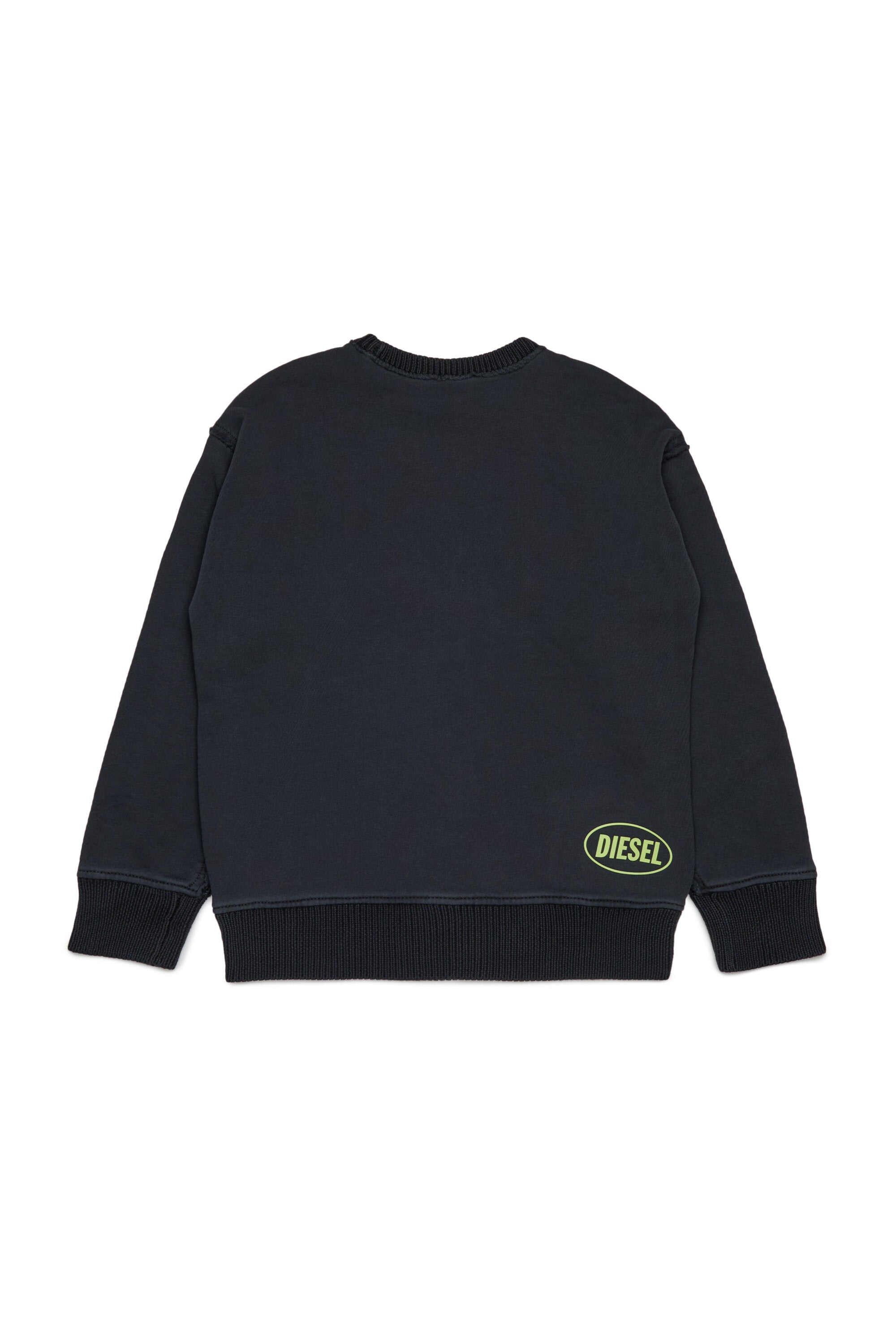 Sweater fleece and used-effect knit sweater