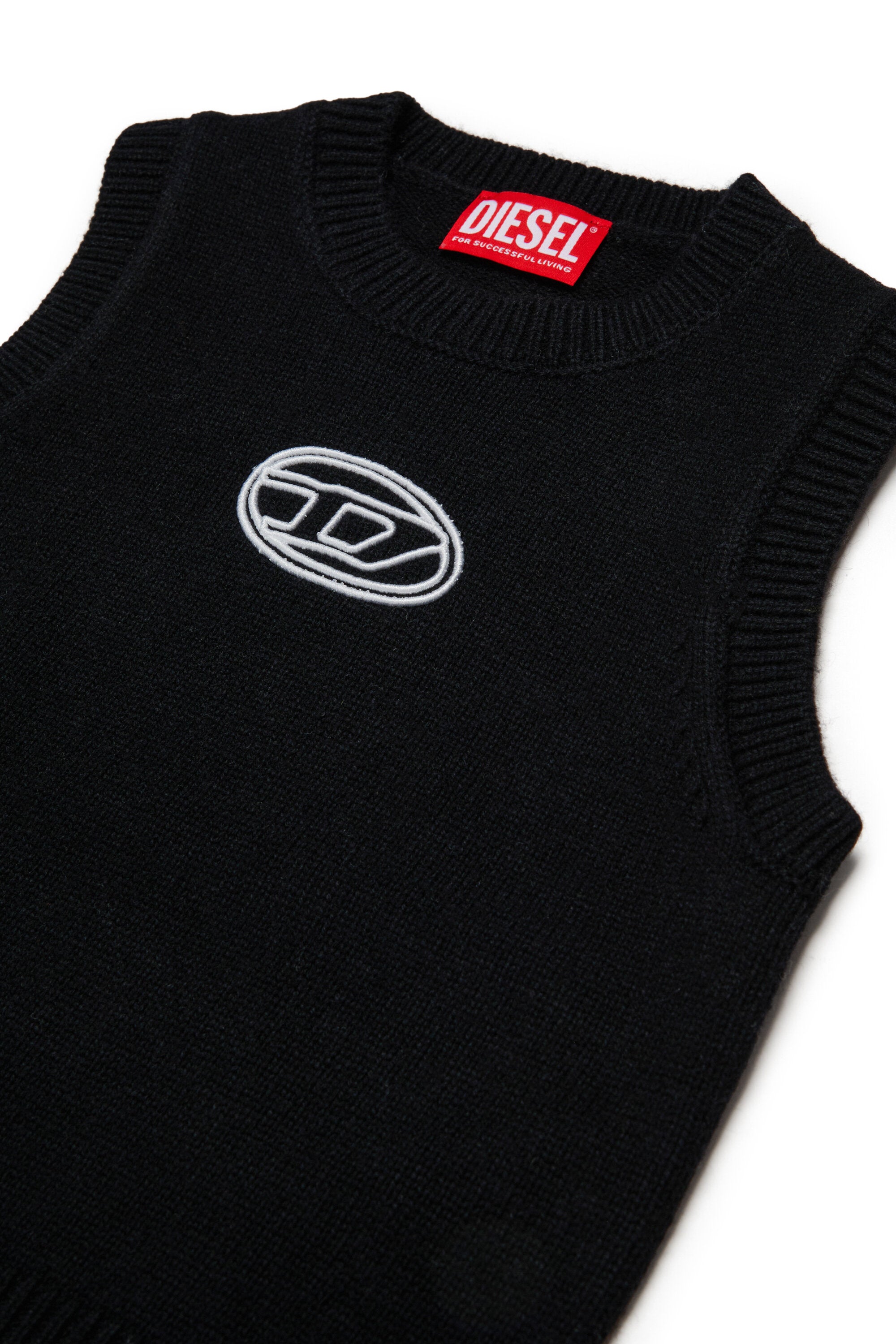 Cashmere blend vest branded with Oval D logo