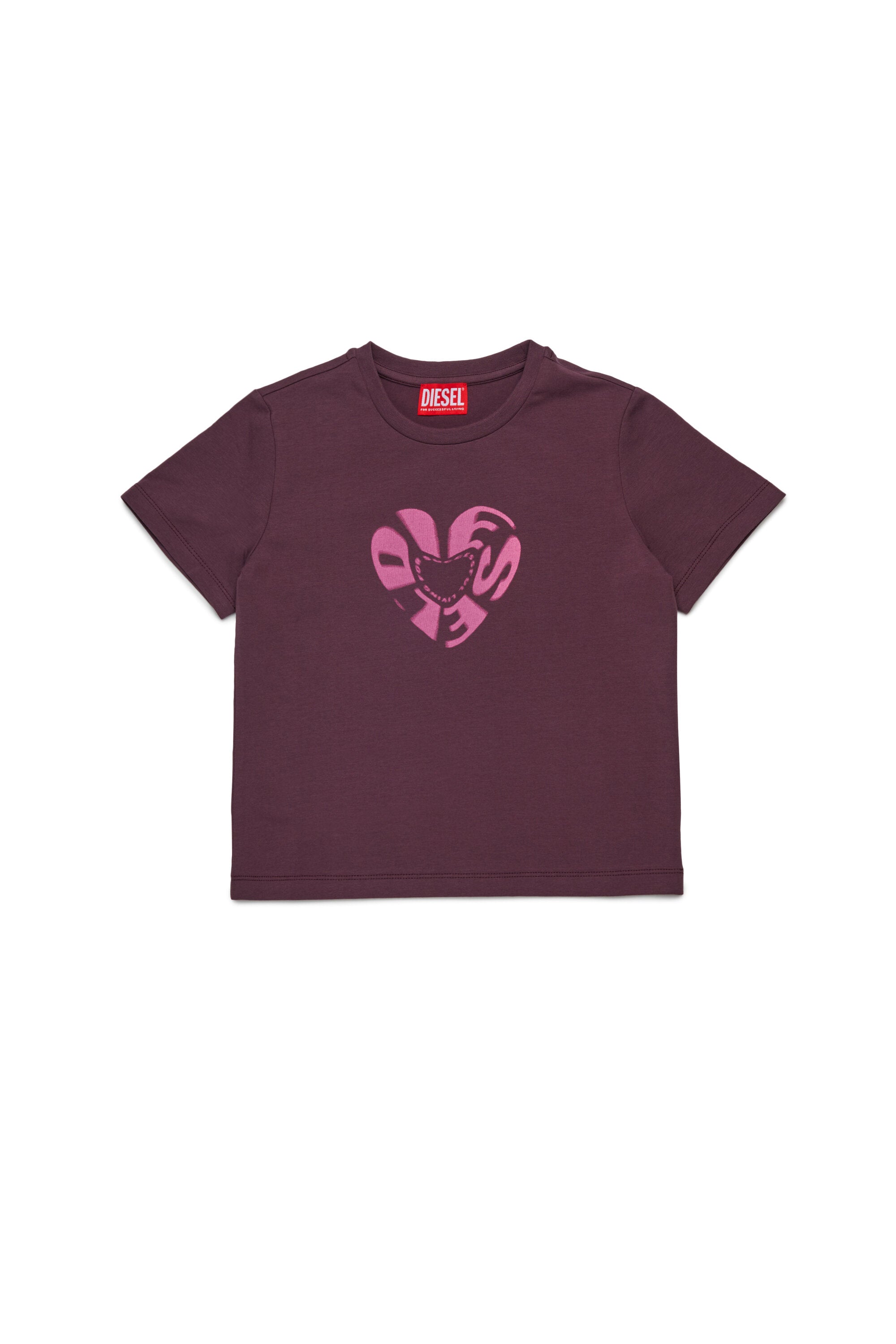 Stretch jersey T-shirt with Diesel Heart graphics