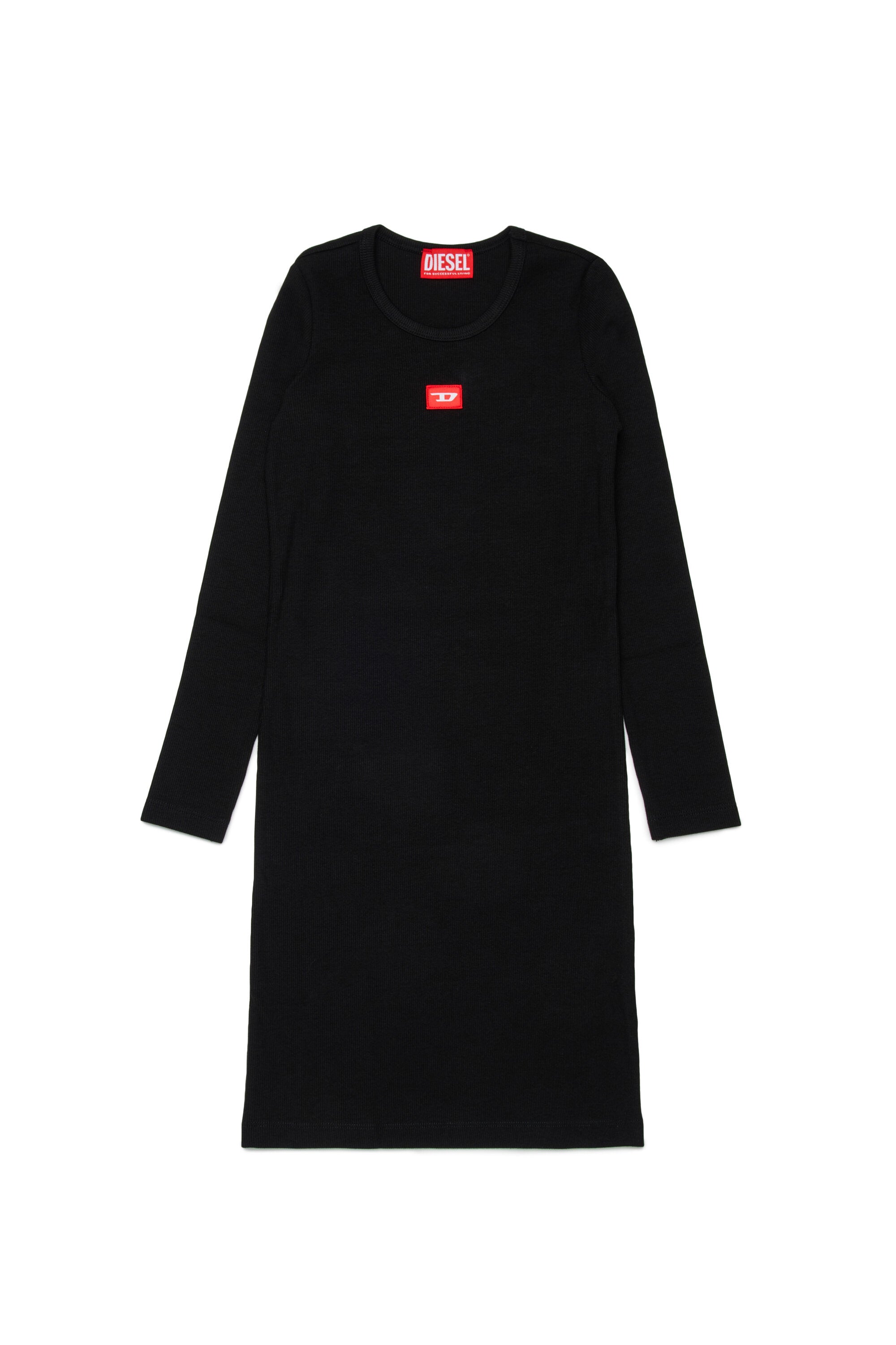 Stretch cotton ribbed sheath dress