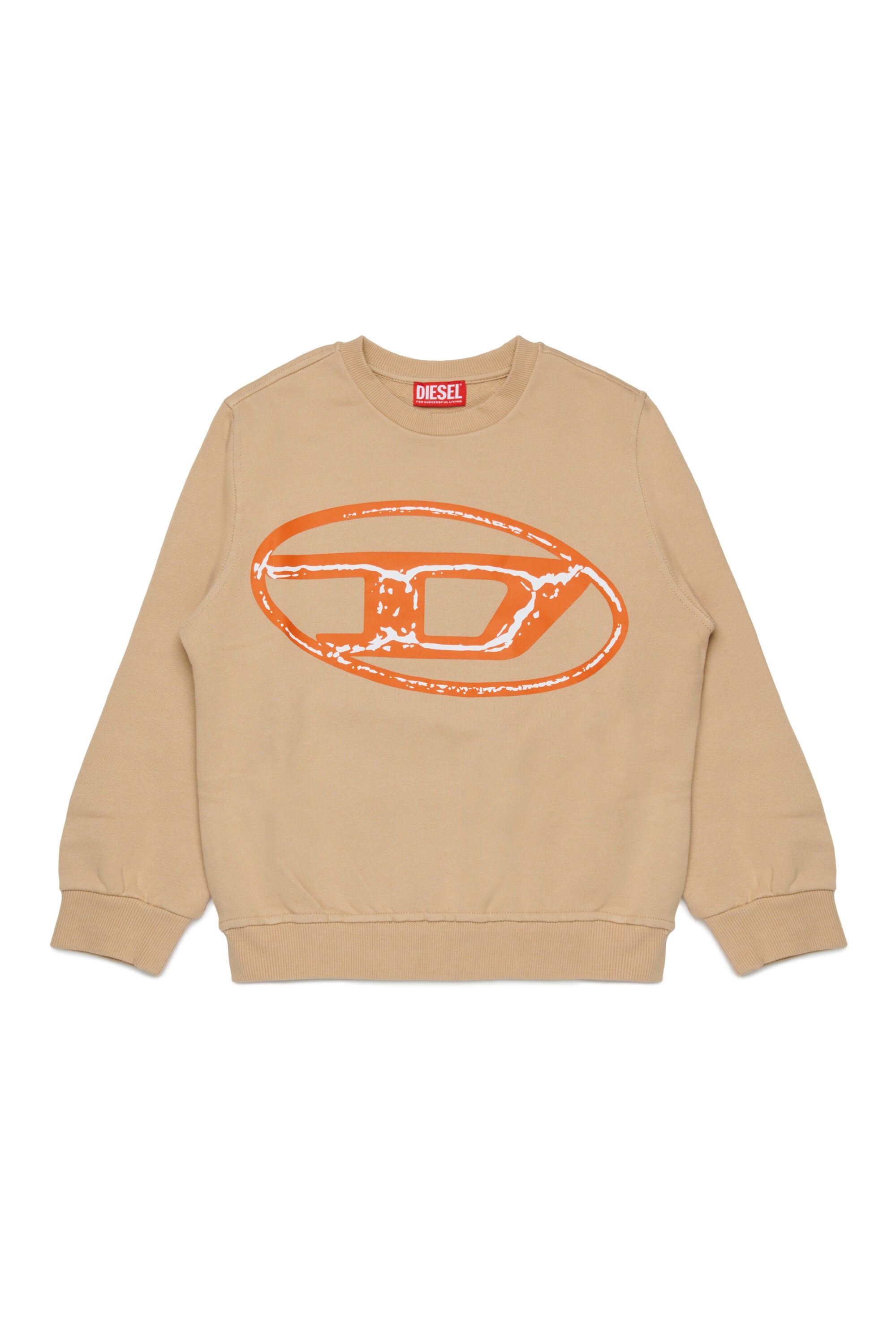 Crew-neck sweatshirt with two-tone Oval D branded maxi logo