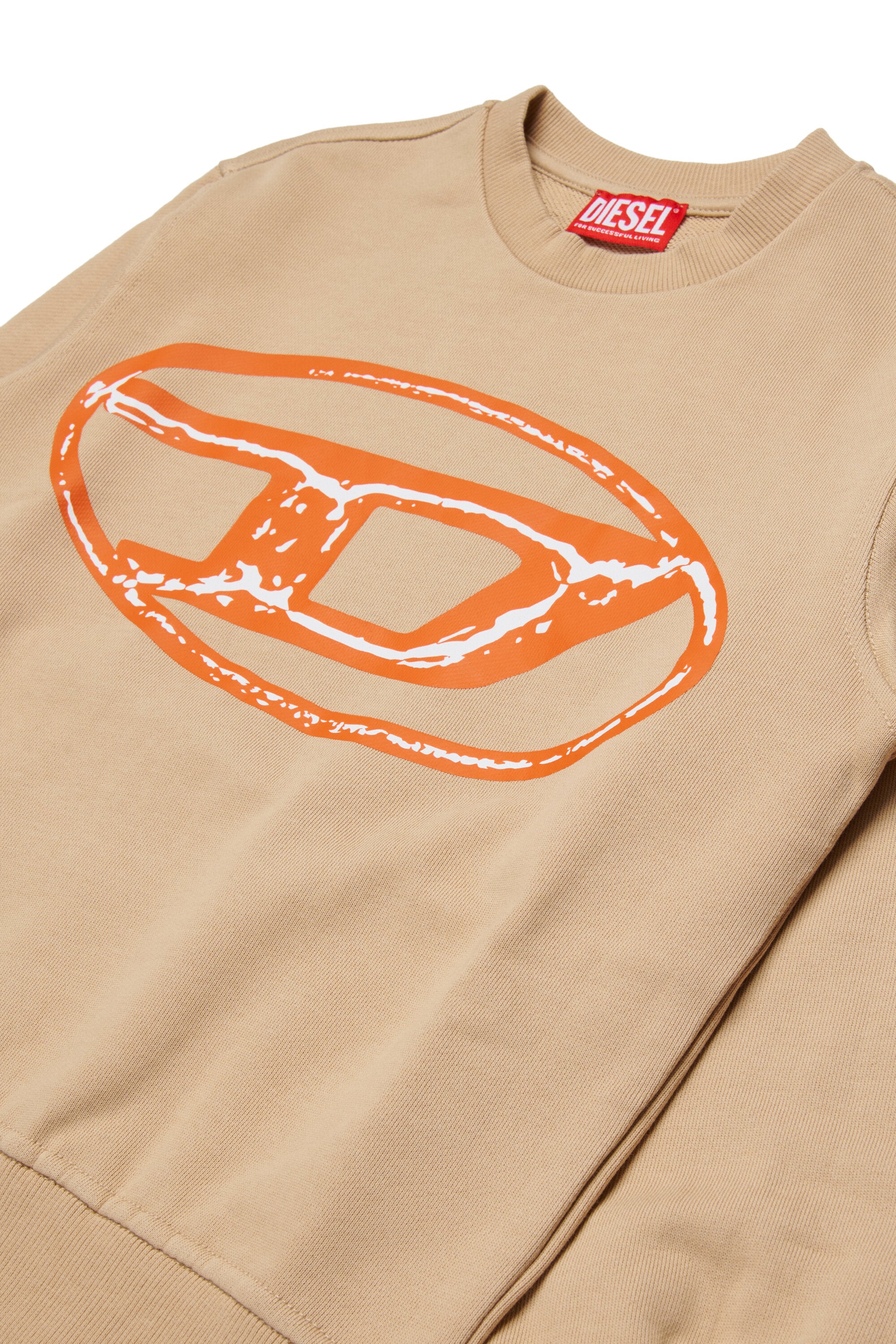 Crew-neck sweatshirt with two-tone Oval D branded maxi logo